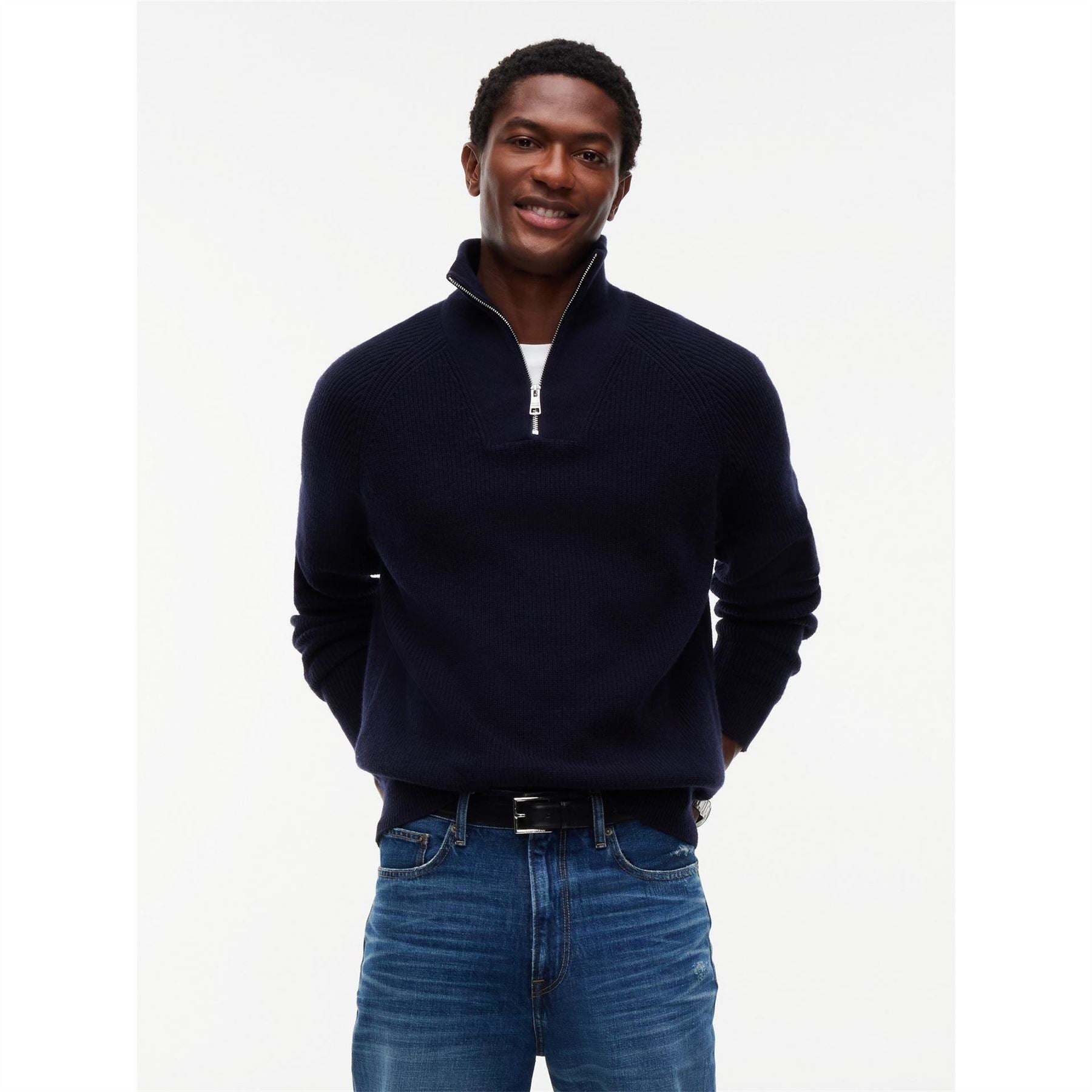 Tommy Hilfiger Wool Fisherman Rib 1 4 Zip Knitted Top