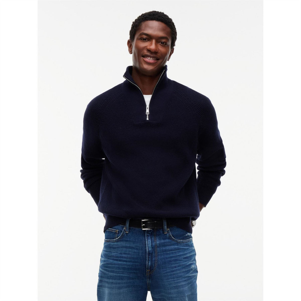 Tommy Hilfiger Wool Fisherman Rib 1 4 Zip Knitted Top