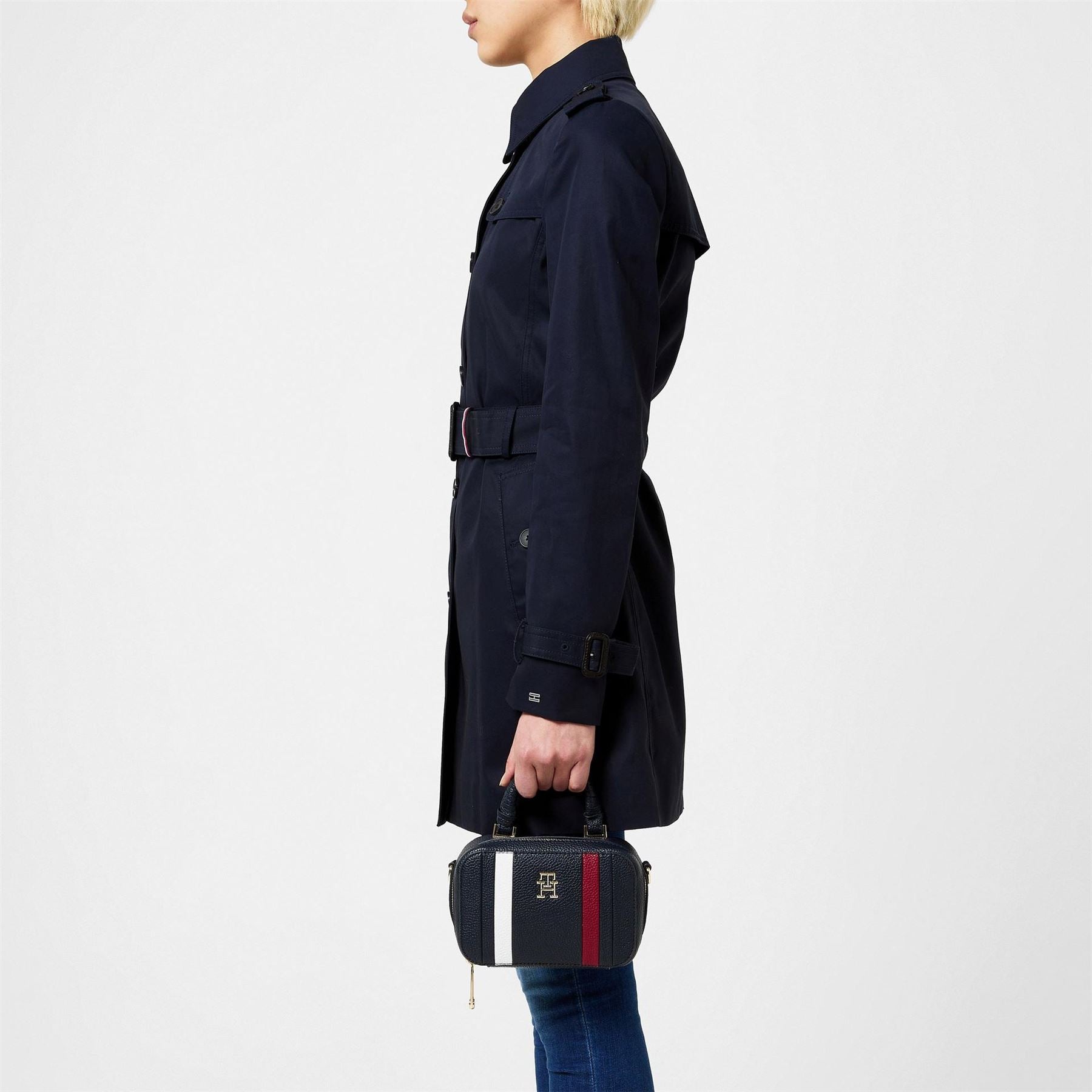Tommy Hilfiger Single Breasted Cotton Long Sleeve Trench Coat