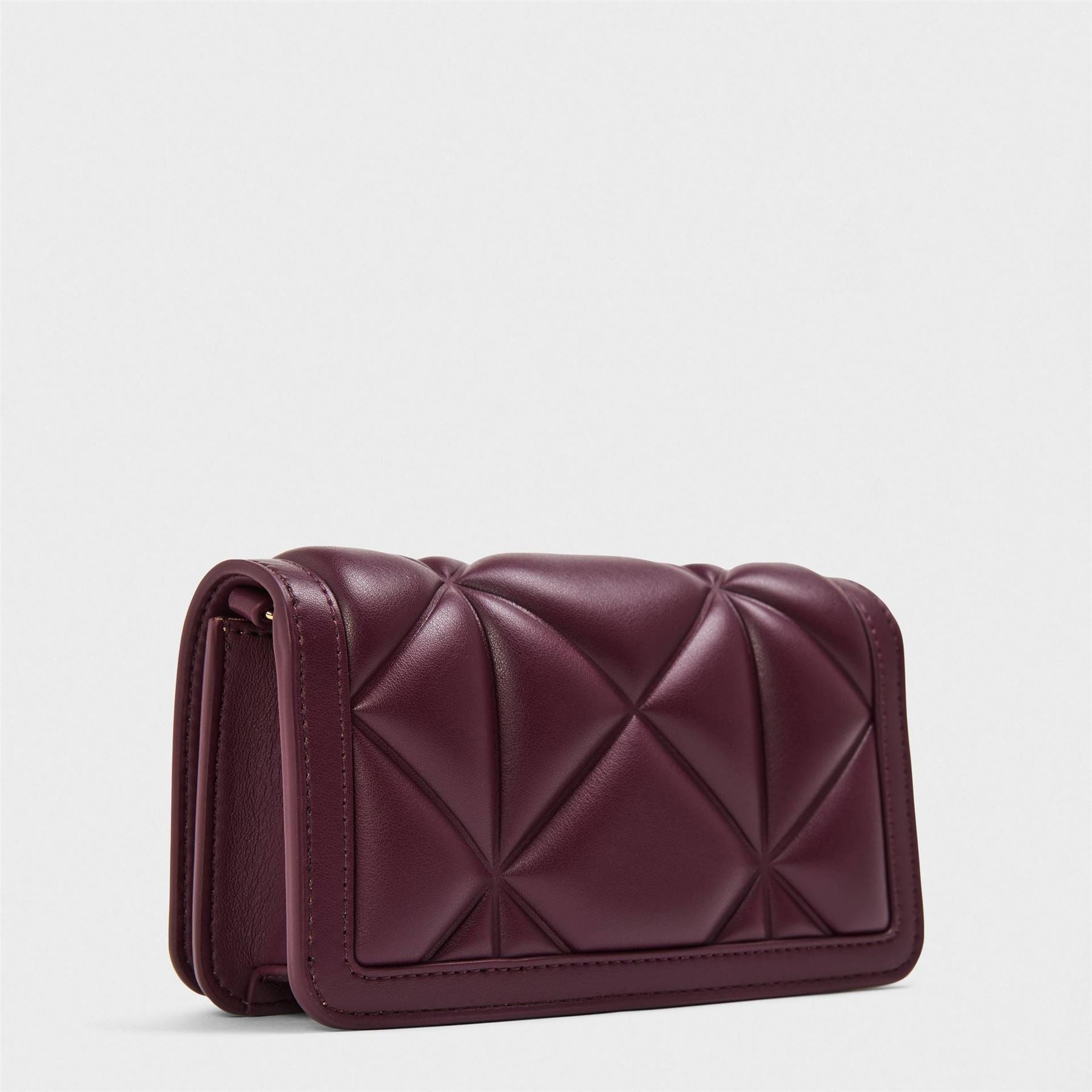 Love Moschino Geometric Patterned Quilt Wallet on Chain Clutch