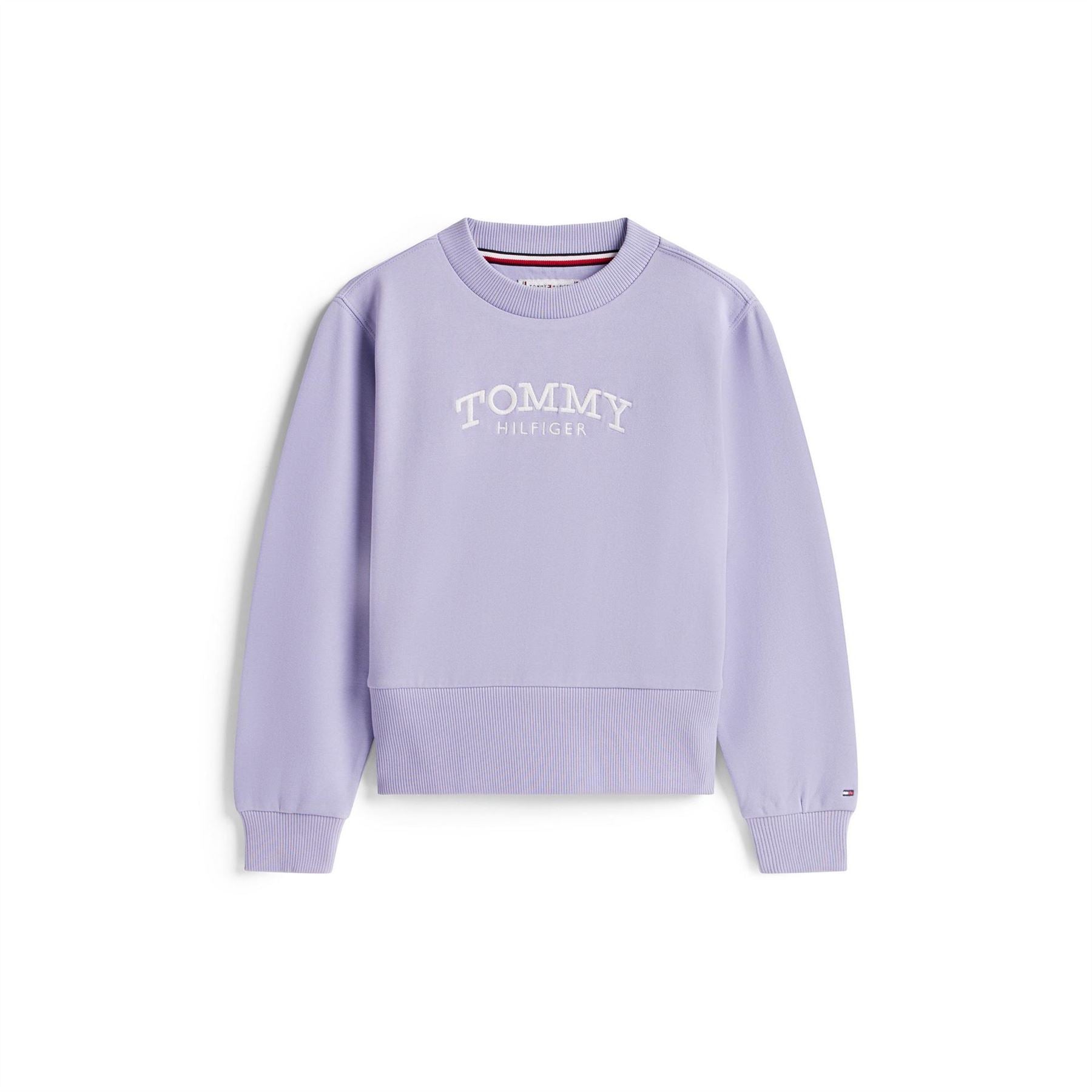 Tommy Hilfiger Embroidered Lacoste Lettering Crew Neck Long Sleeve Sweatshirt
