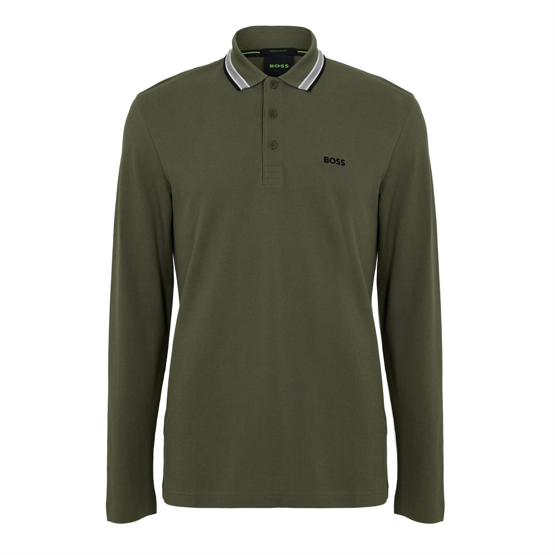 Boss BOSS GREEN Plisy Long Sleeve Polo Shirt with Logo Detail
