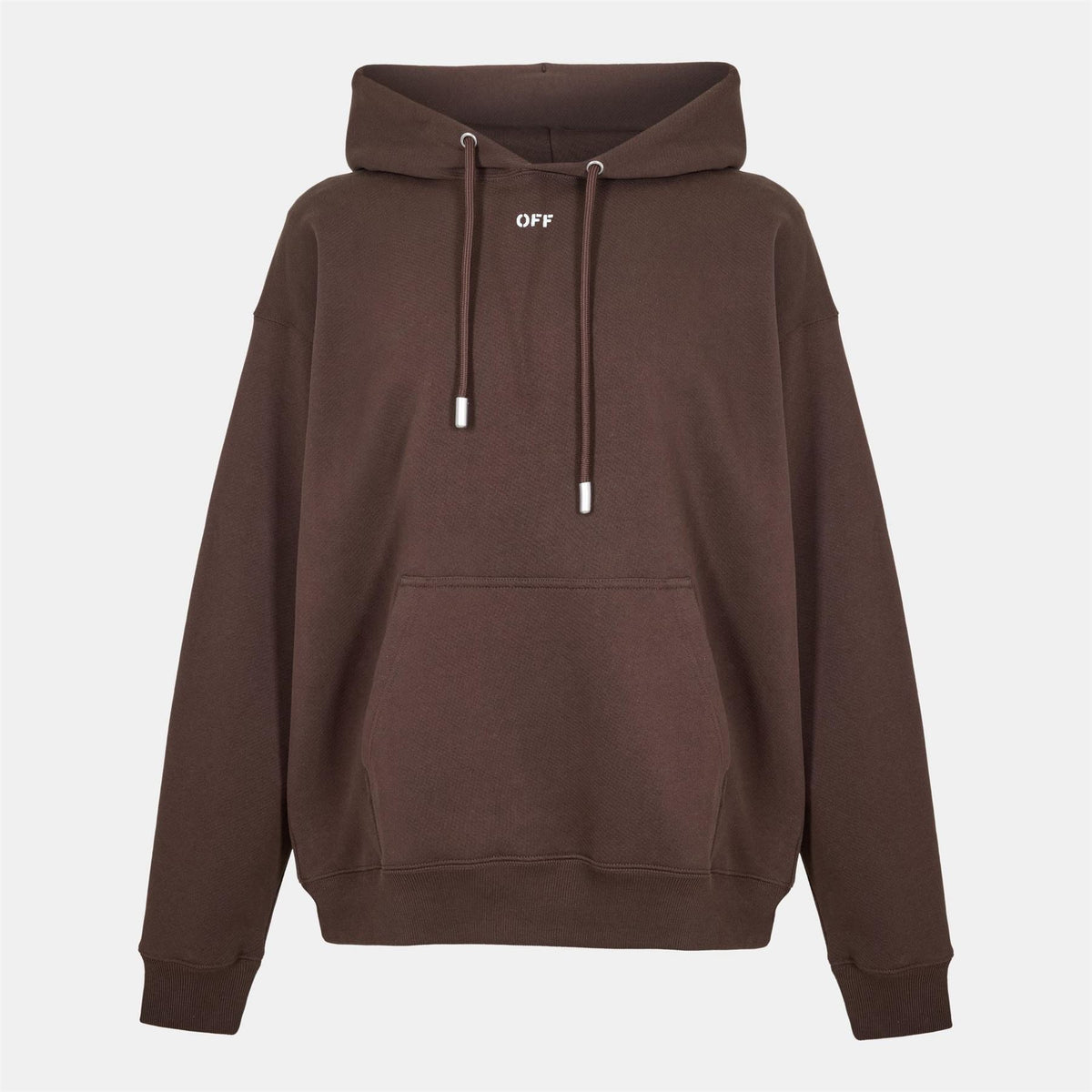 Off White Hooded Neck Skate Sweatshirt with Kangaroo Pocket