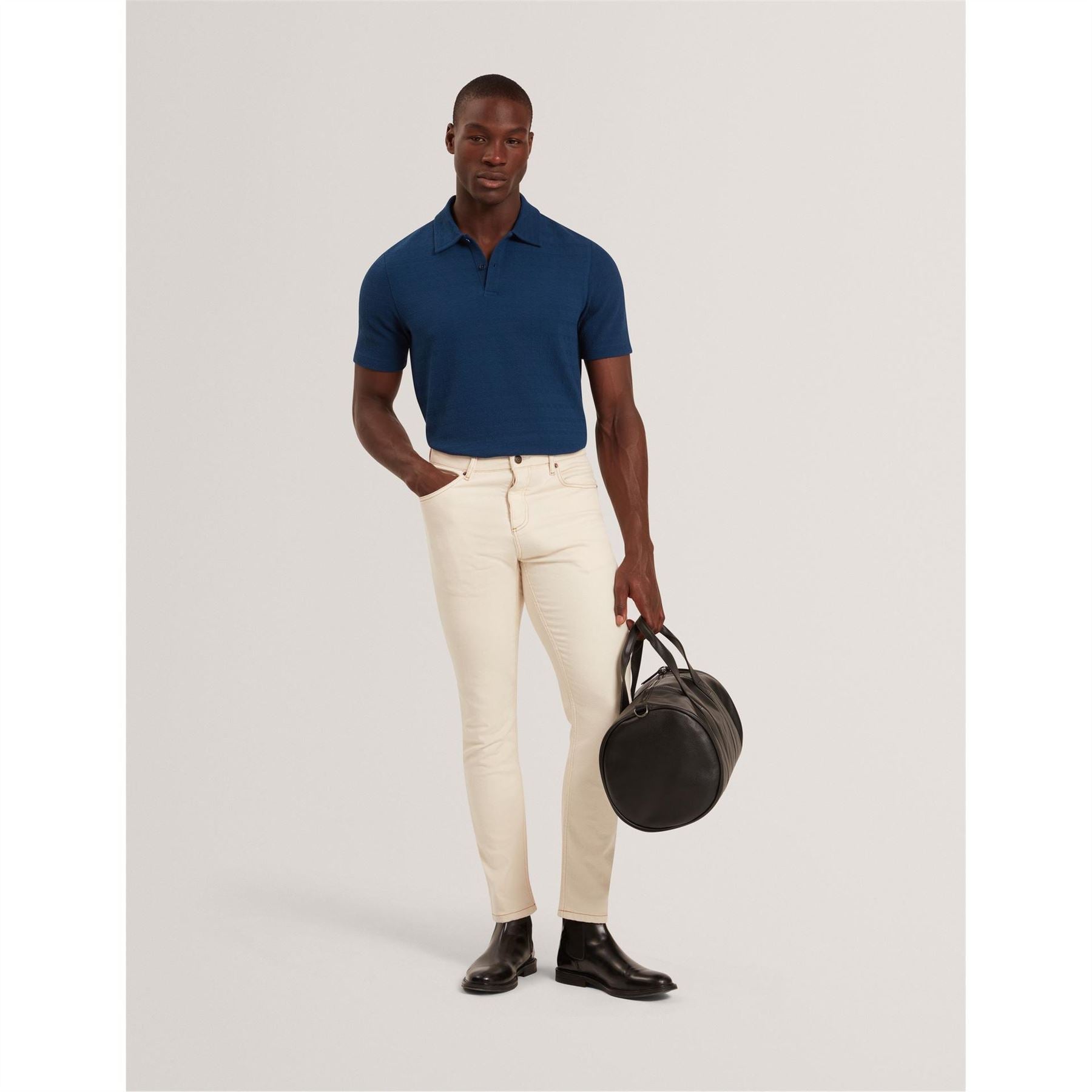 Ted Baker Textured Collared Neck Short Sleeve Polo Shirt