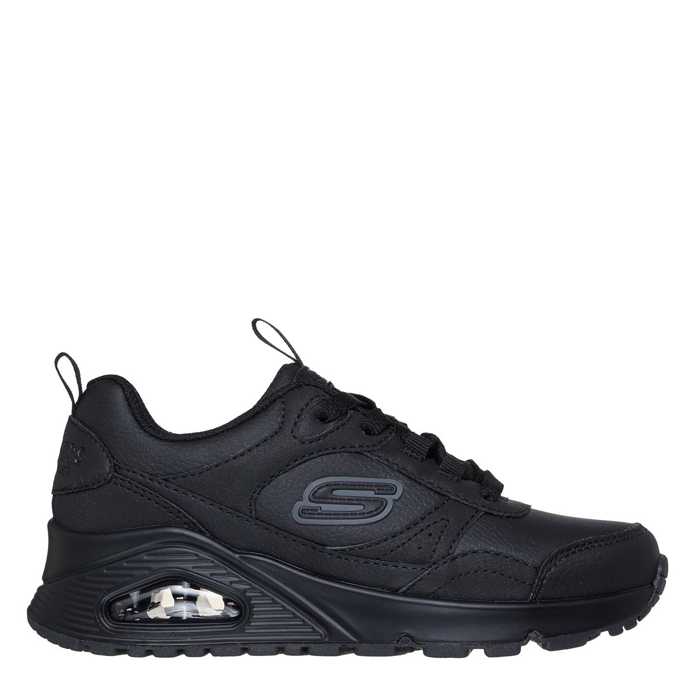 Skechers Monochromatic Lace Up Sneaker W Ove Court Trainers Boys