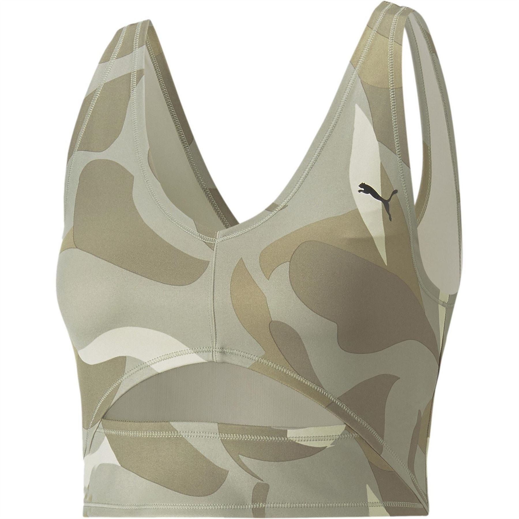 Puma Studio All Over Print Cropped Low Impact Sports Bra