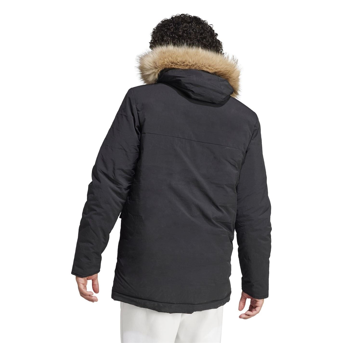 adidas Water Resistant Synthetic Insulation Removable Fur Hood Puffer Jacket
