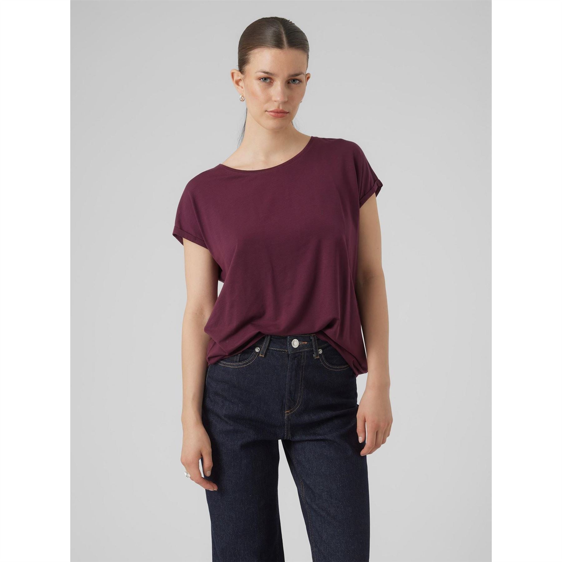 Vero Moda Womens Ava Plain Short Sleeve T-Shirt