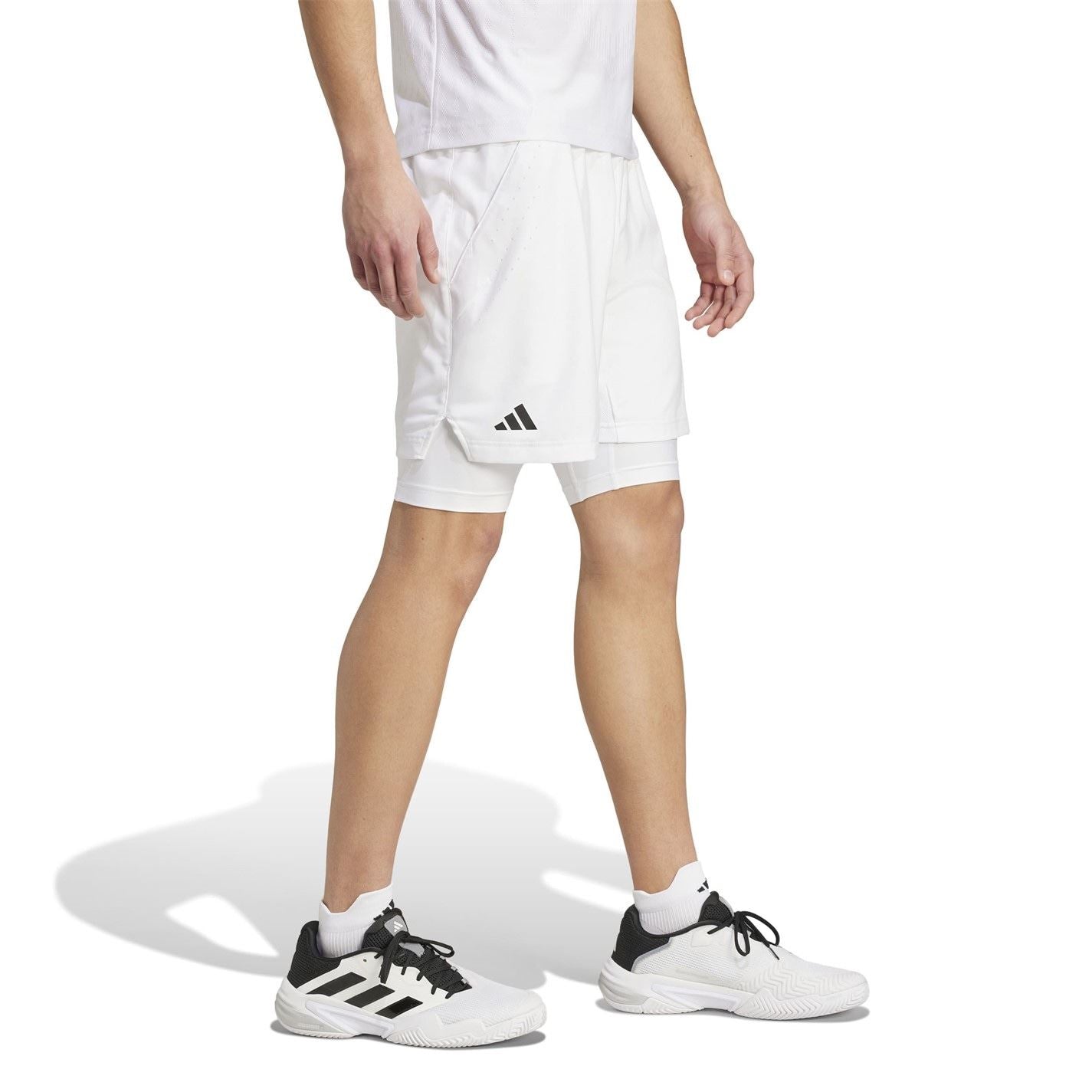 adidas Mens Tennis Pro Aeroready Shorts And Inner Shorts Set