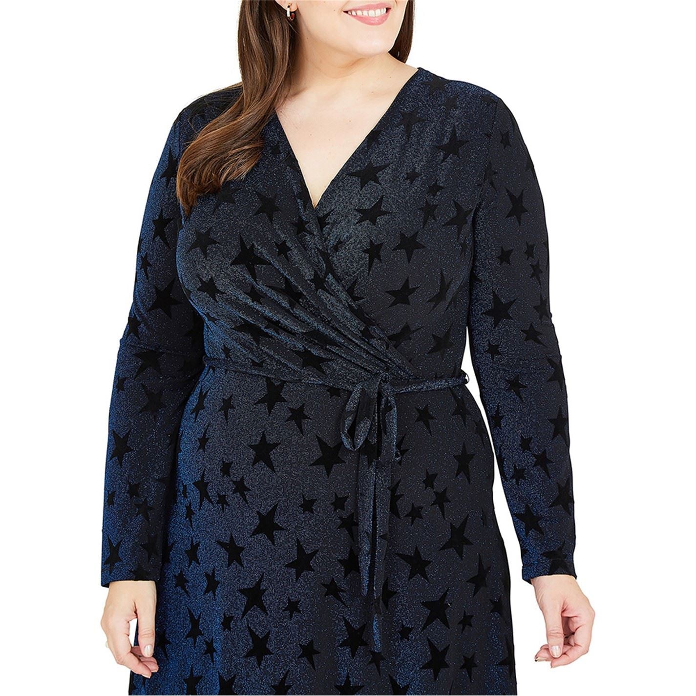 Yumi Velour Star Wrap Dress