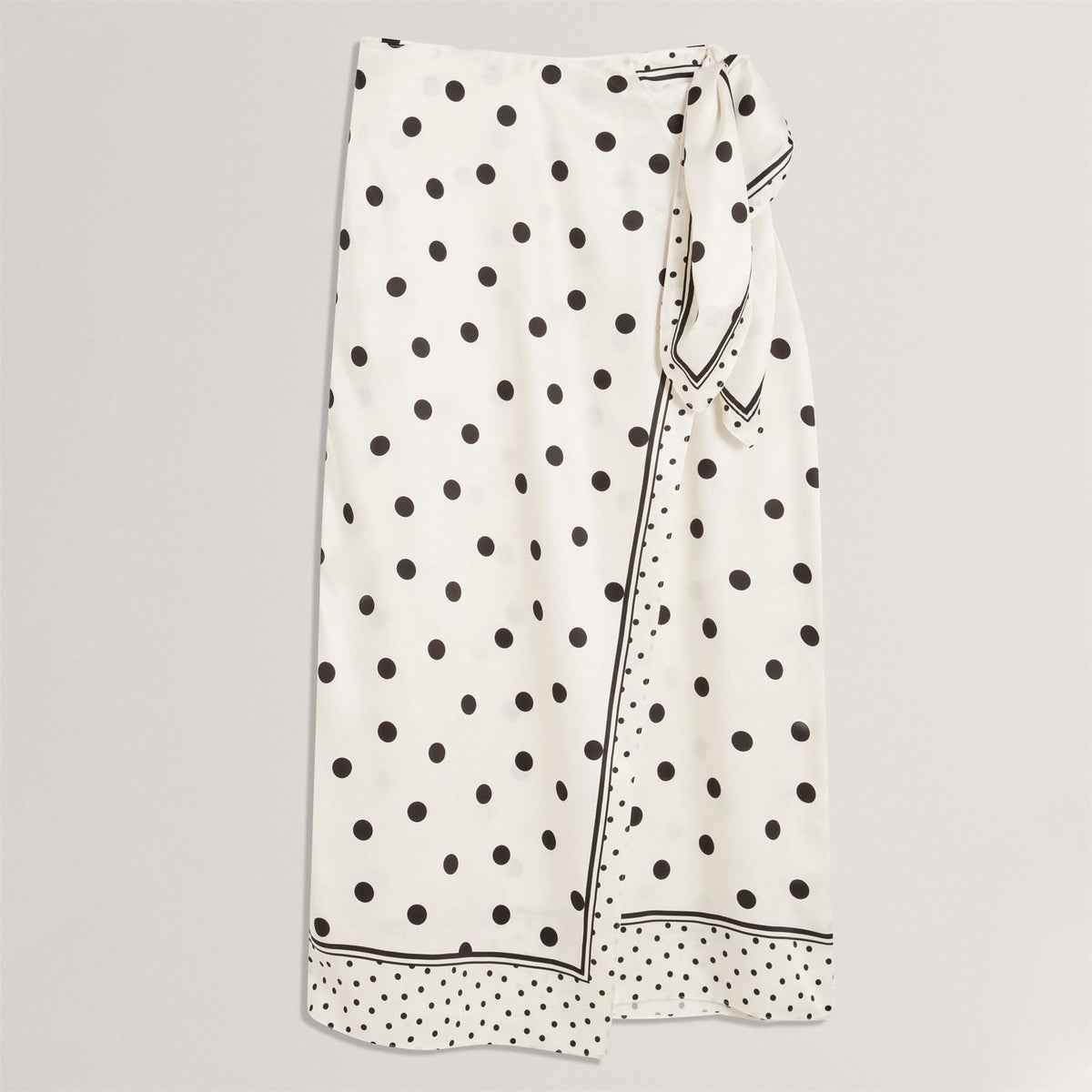 Ted Baker Polka Dot Knot Detail Midi Skirt