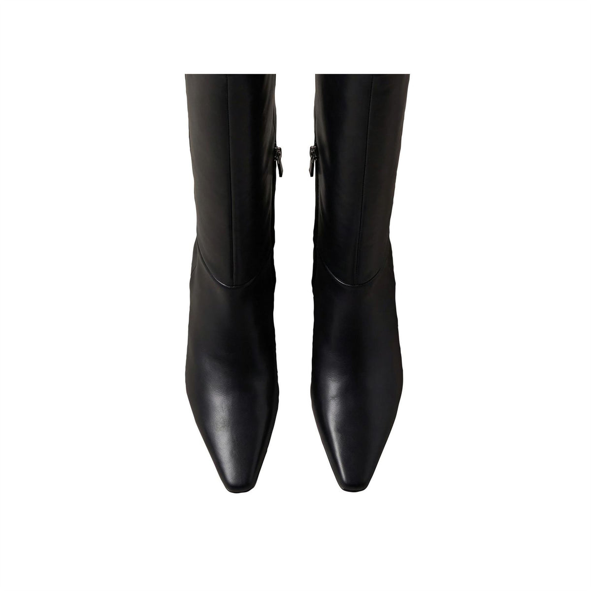 Calvin Klein Kitten Heel Leather Knee High Boots