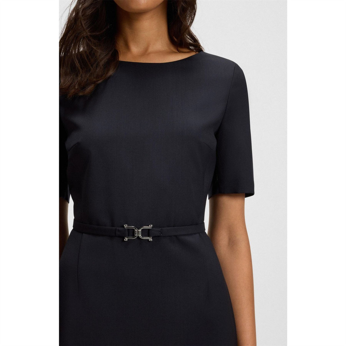 Boss Daleah Boat Neck Short Sleeve Knee Length Dress