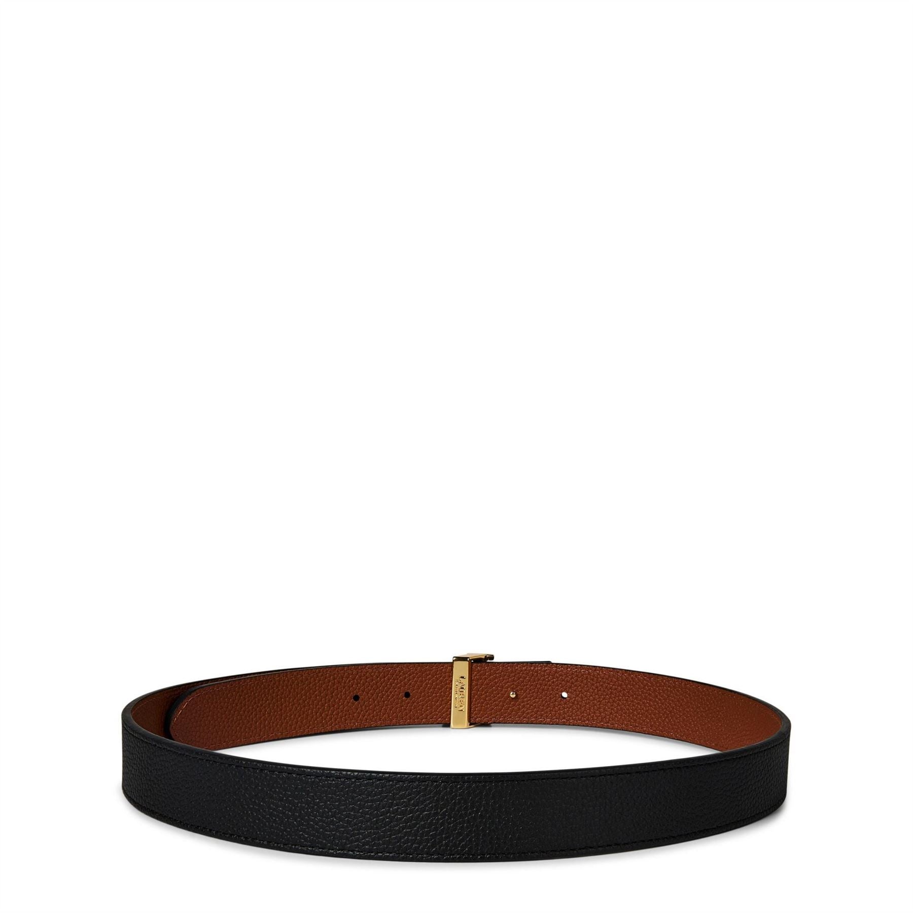 Lauren by Ralph Lauren Pebbled Leather Wide Belt