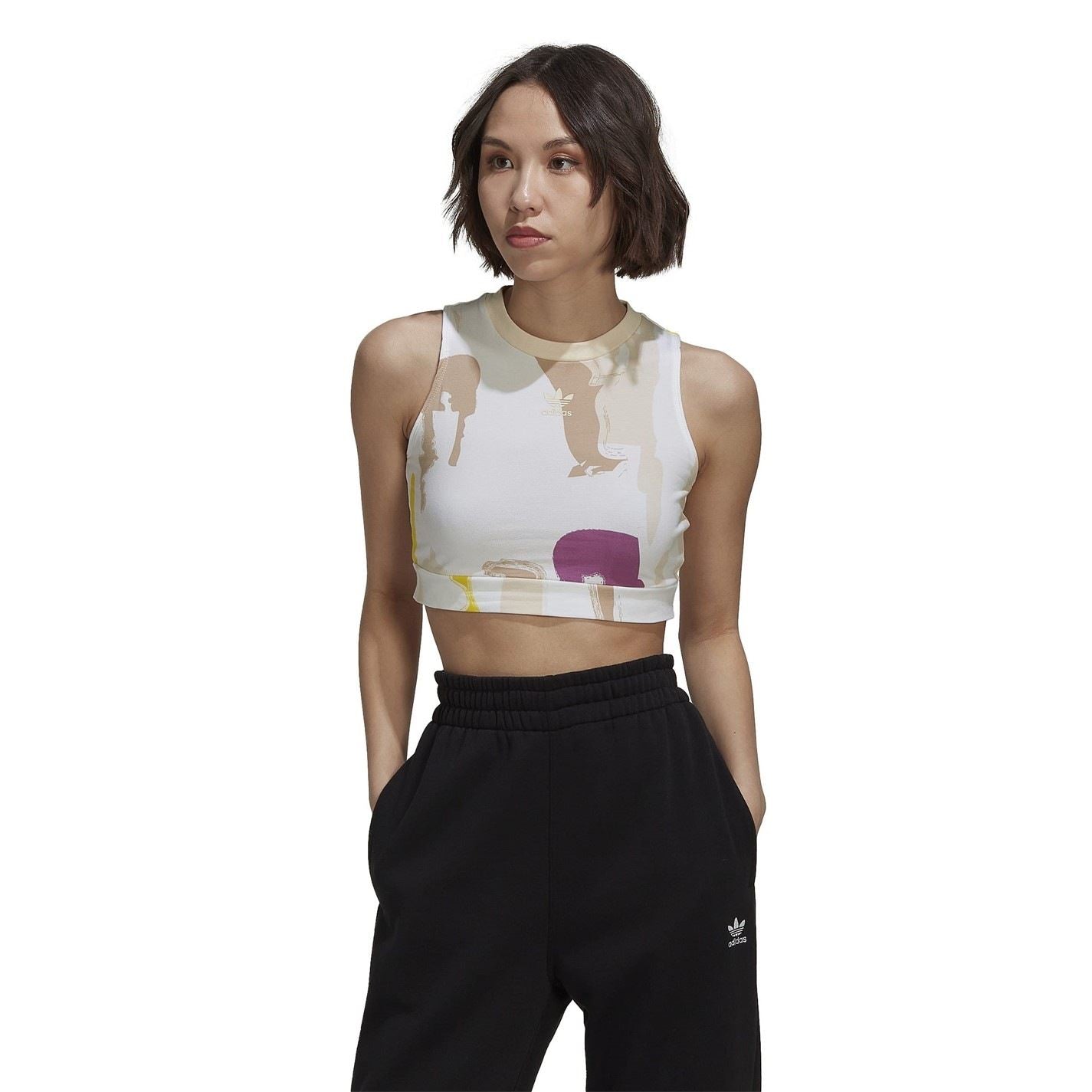 adidas Originals Cropped Slim Fit Crew Neck Tank