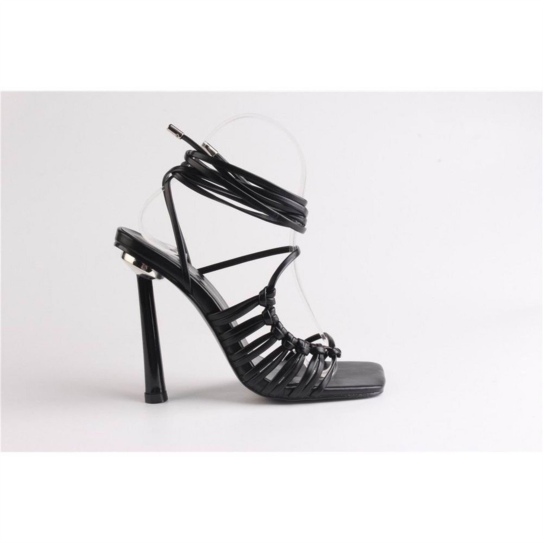 Chic Striped Gladiator Stiletto Heel Sandals