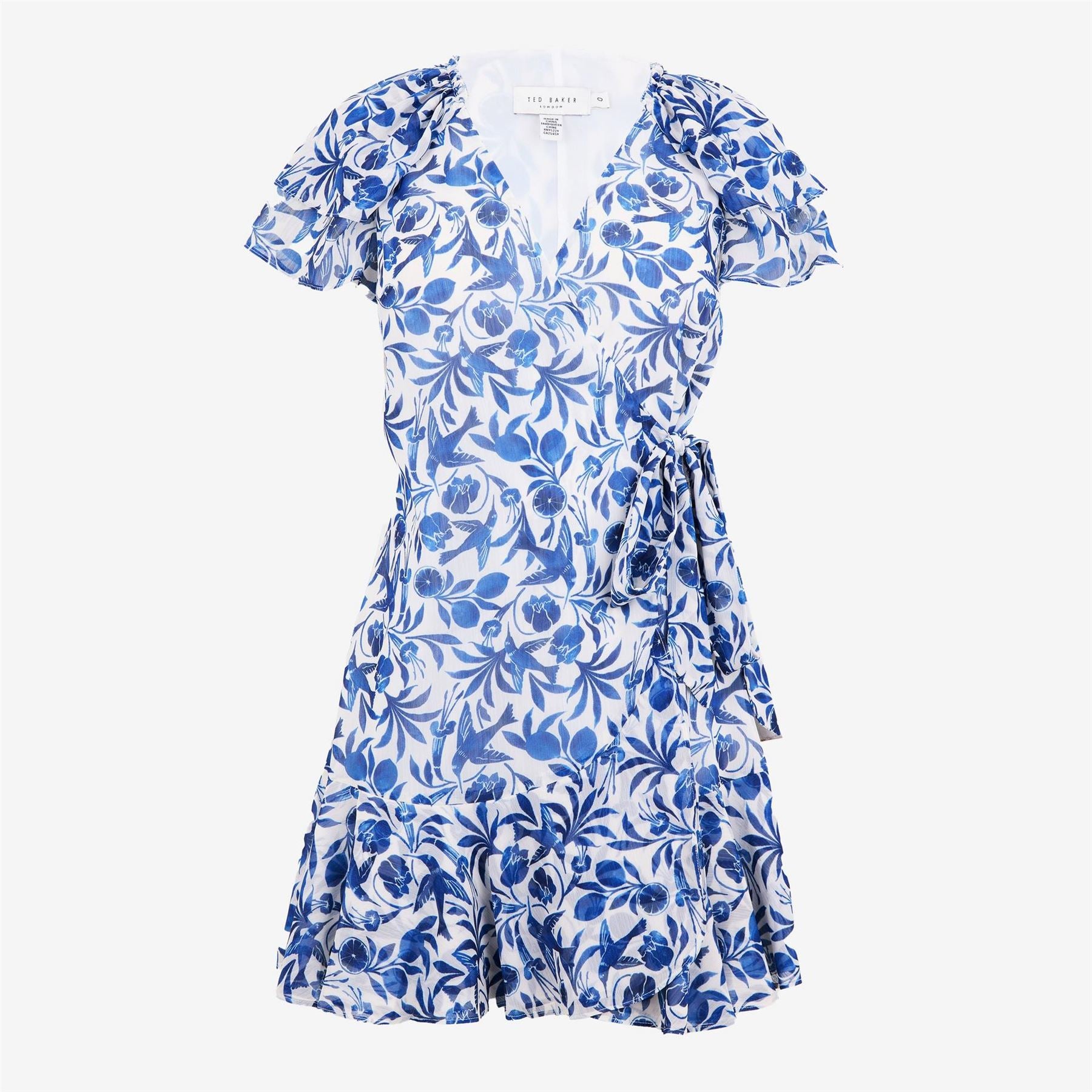 Ted Baker Woven V-Neck Mini Wrap Dress