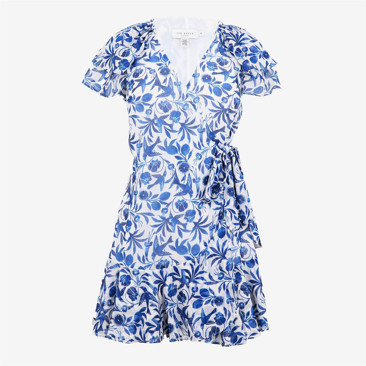 Ted Baker Woven V-Neck Mini Wrap Dress