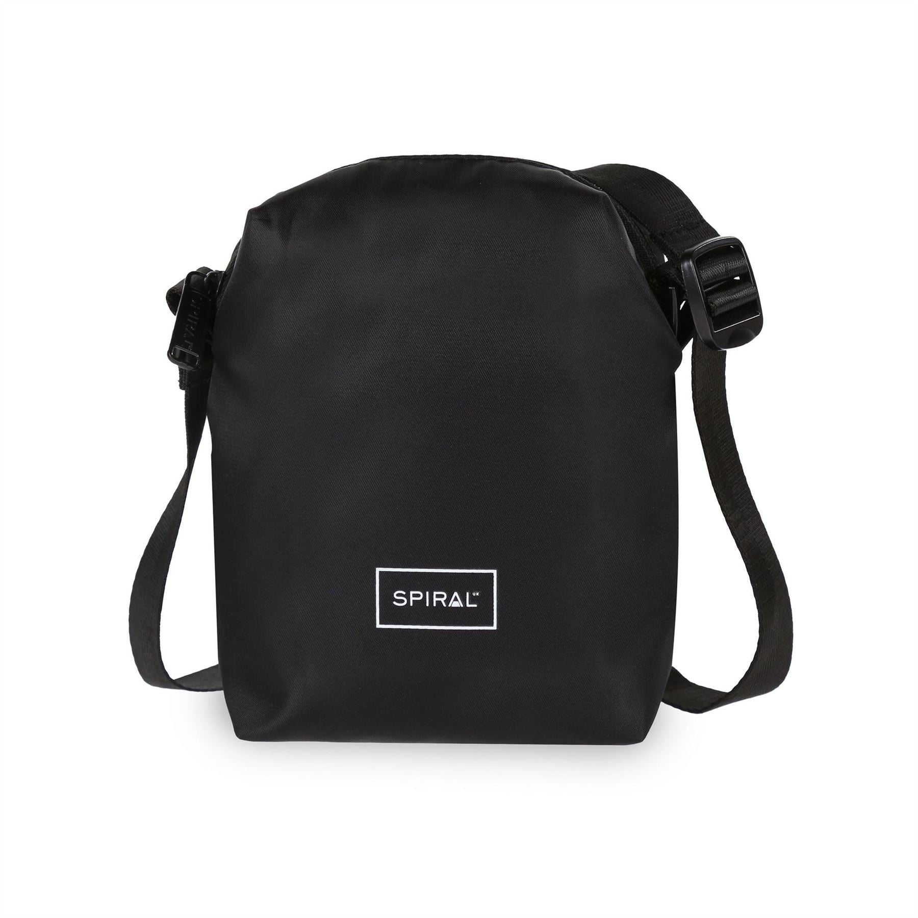 Spiral Rectangle Cross Body Bag with Black Hardware