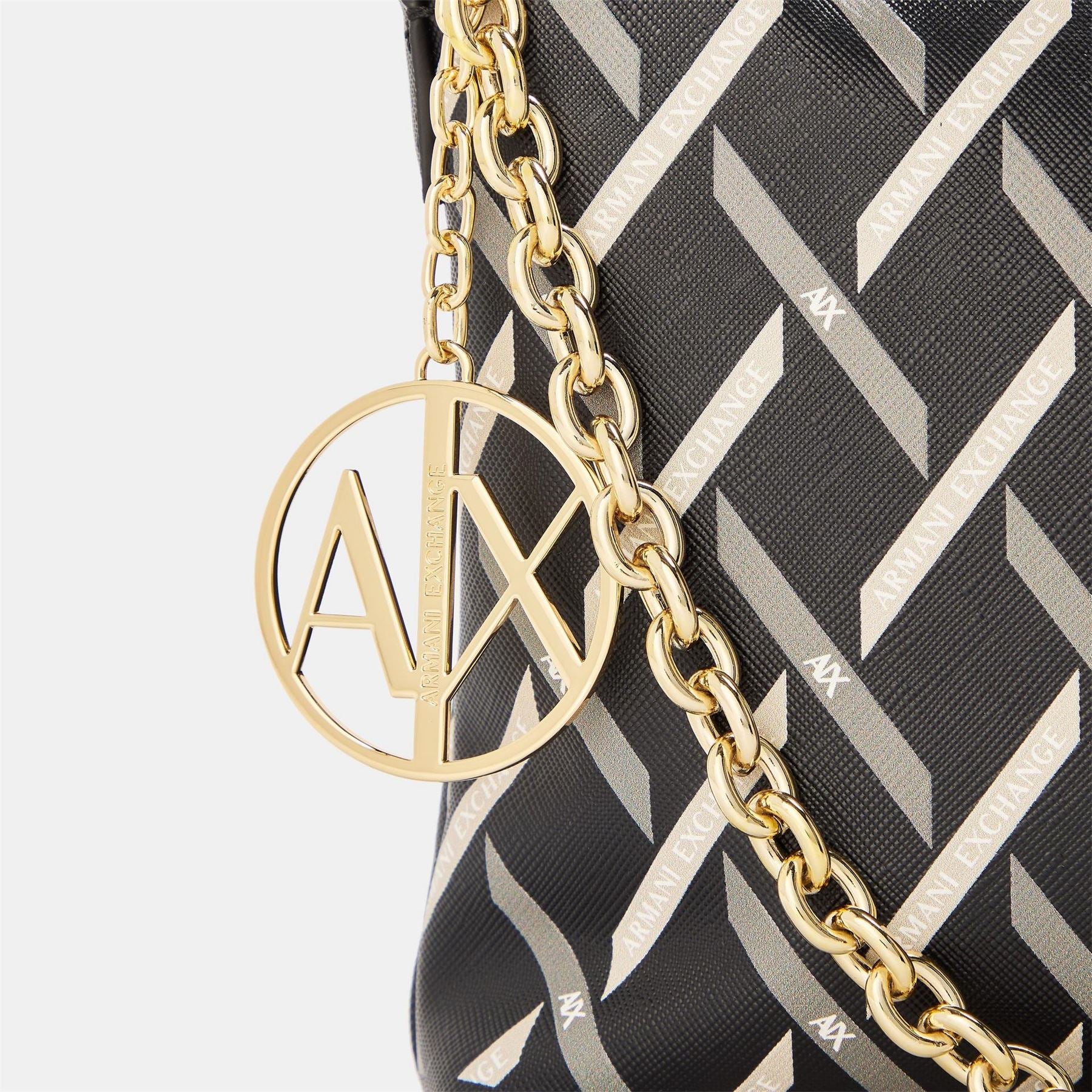 Armani Exchange Exchange Geometric Patterned Rectangle Pouch with Key Ring