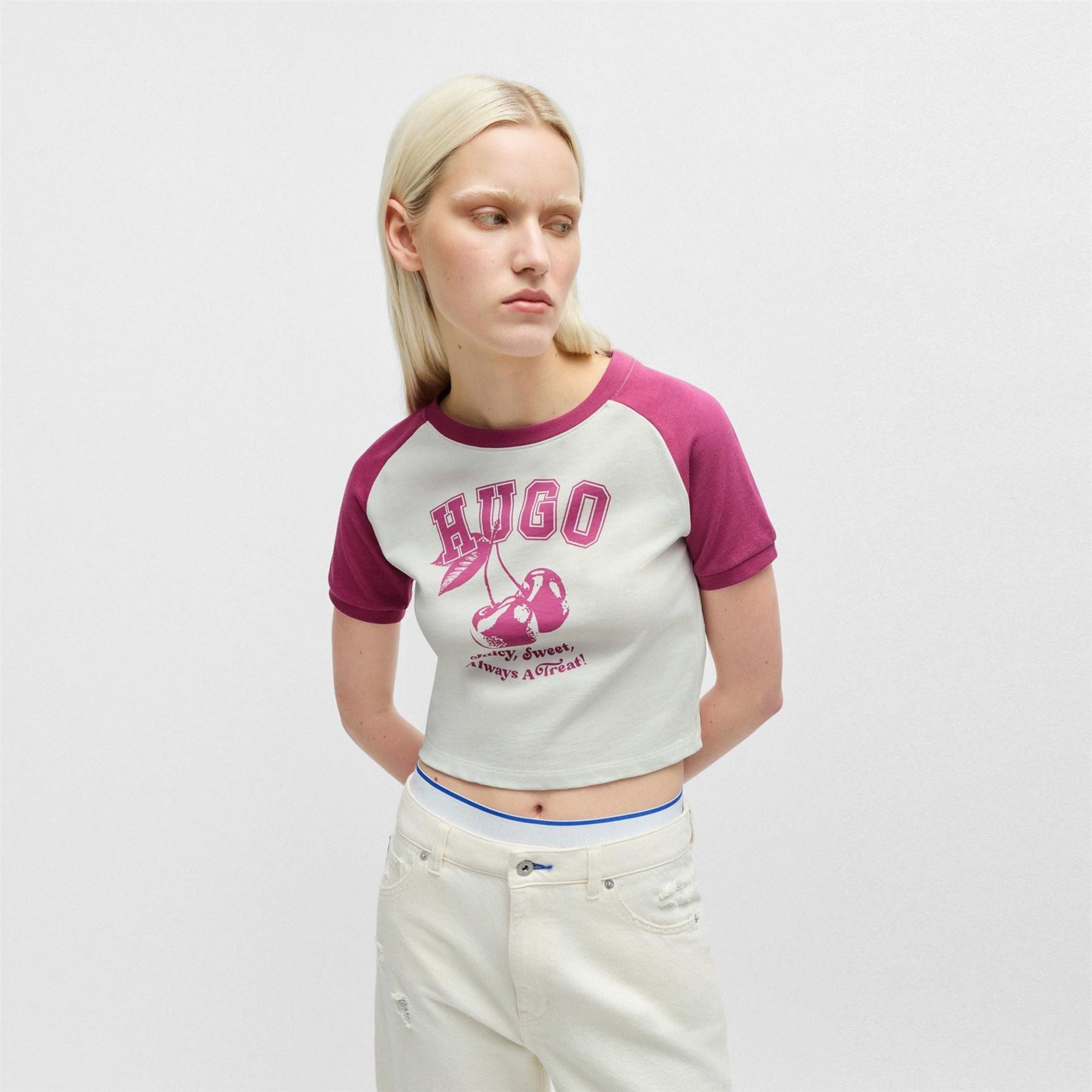 Hugo Cropped Crew Neck Short Sleeve T-Shirt