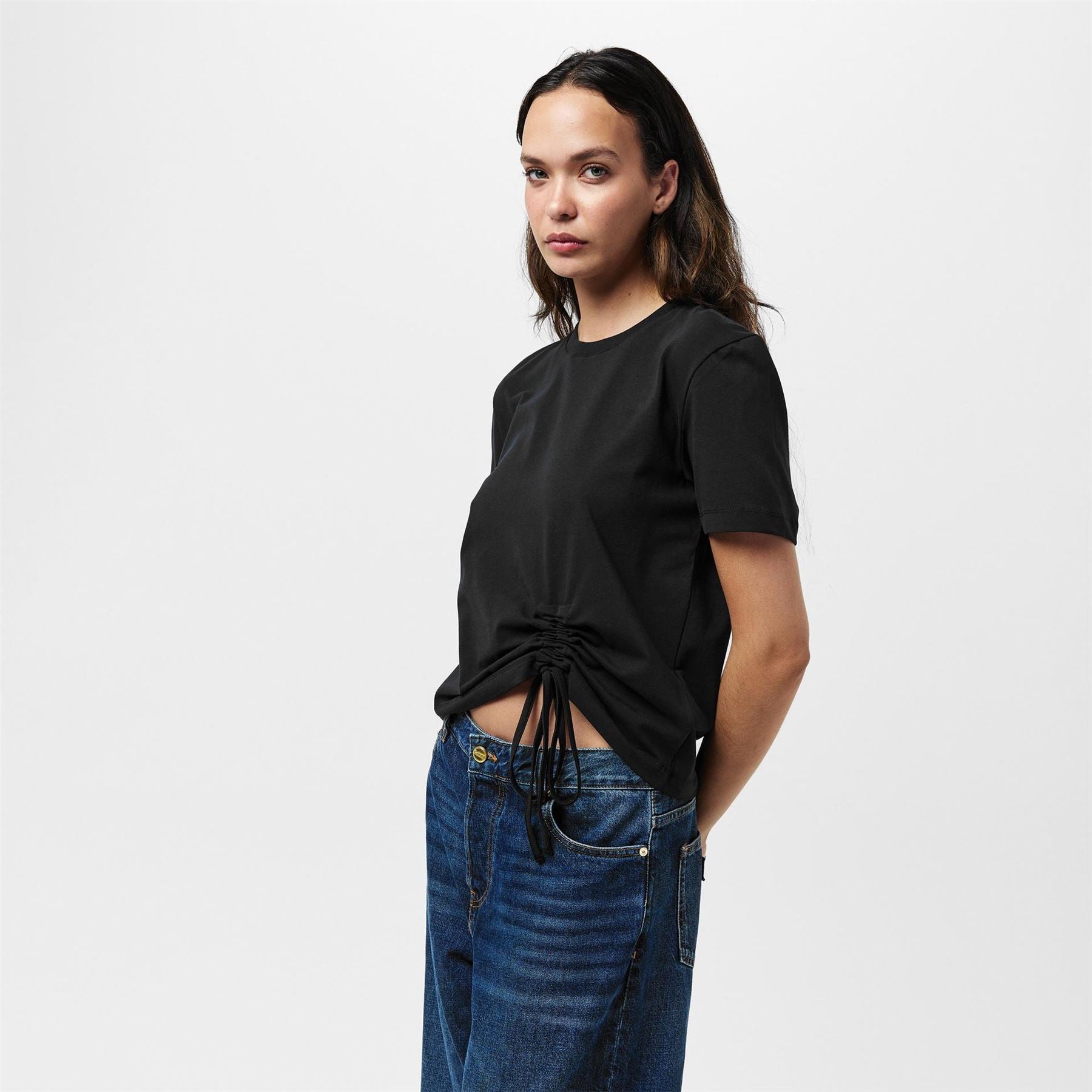 French Connection Cotton Ruched T-Shirt.