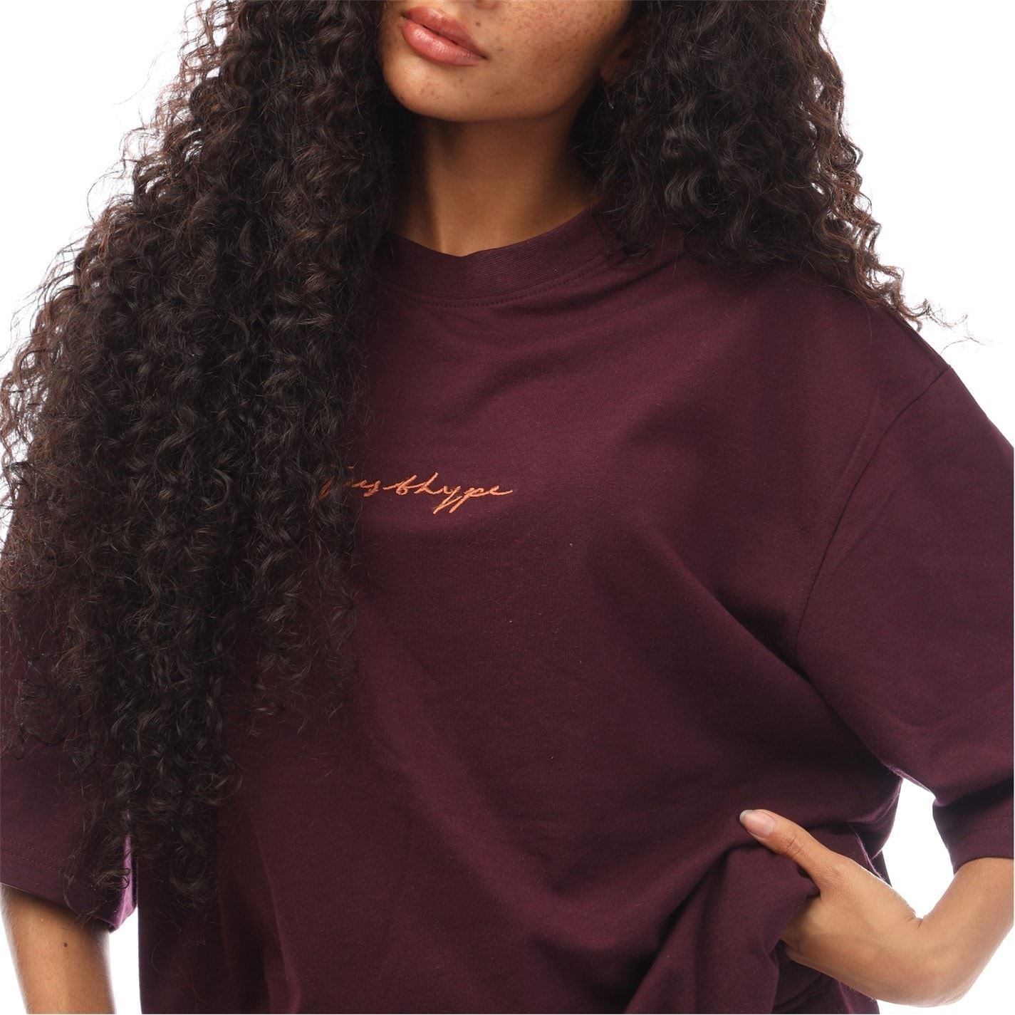 Hype Oversize Fit Signature Print T-Shirt