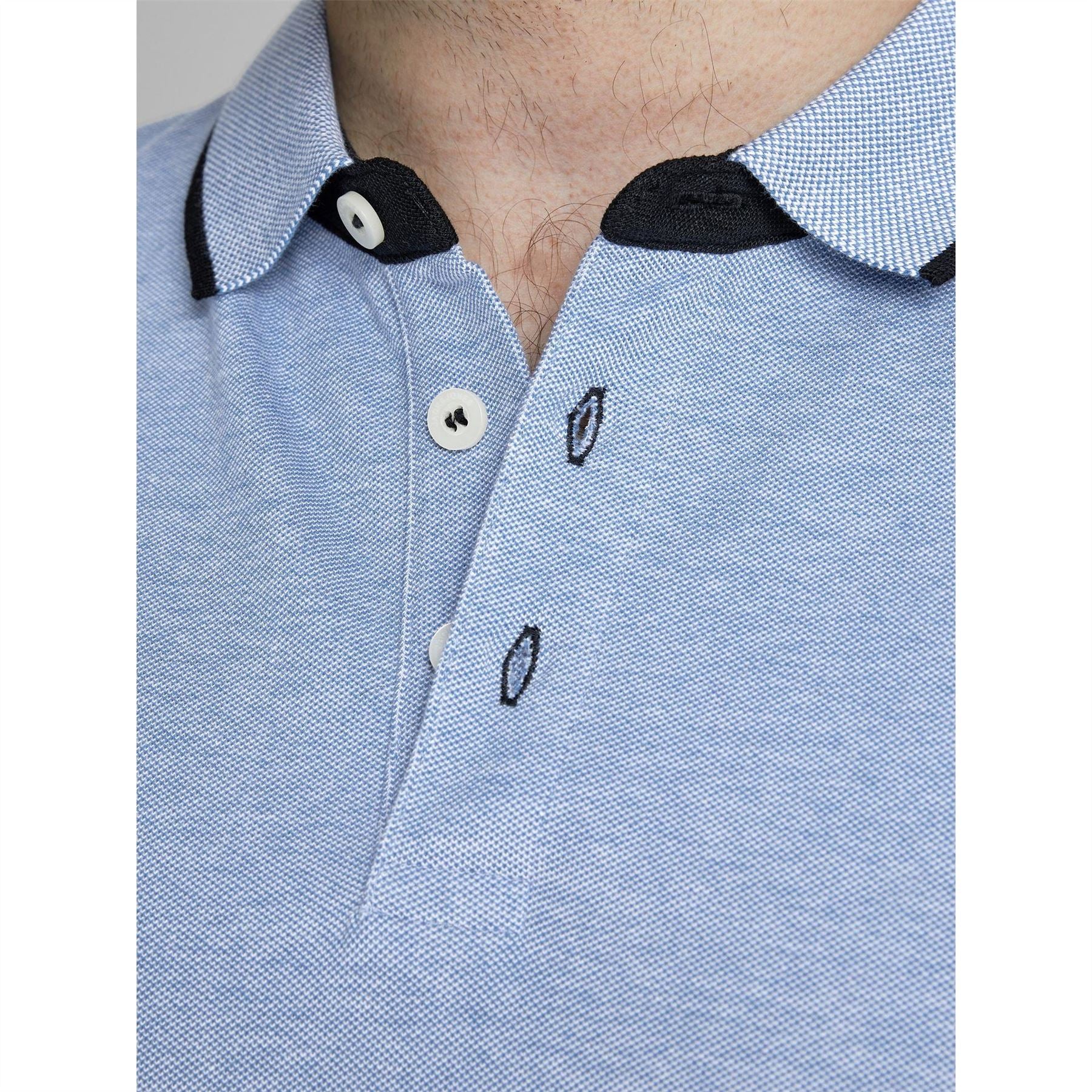 Jack and Jones Mens Paulos Tipped Pique Short Sleeve Polo Shirt Plus Size