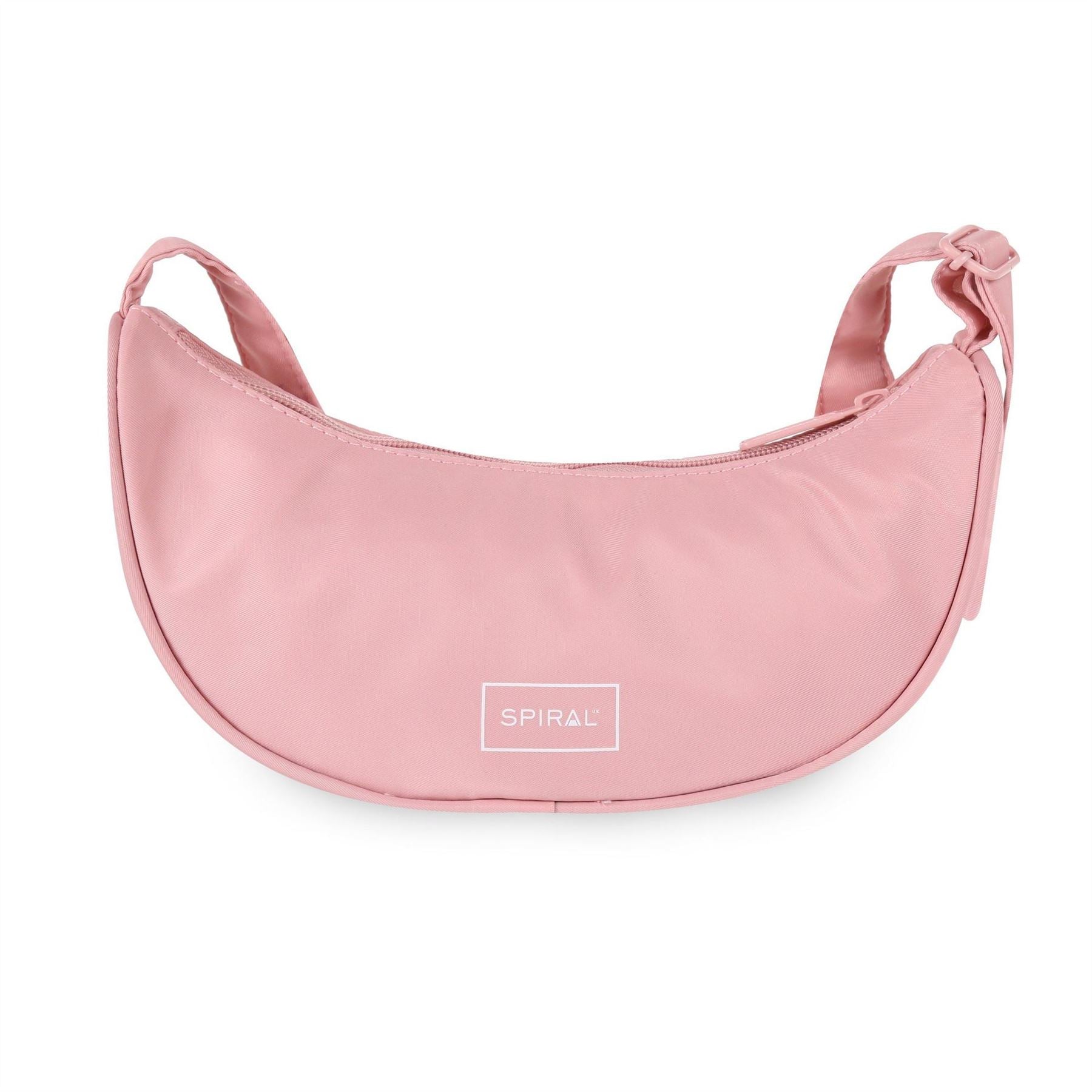 Spiral Cali Crescent Shape Cross Body Bag with Logo Patch