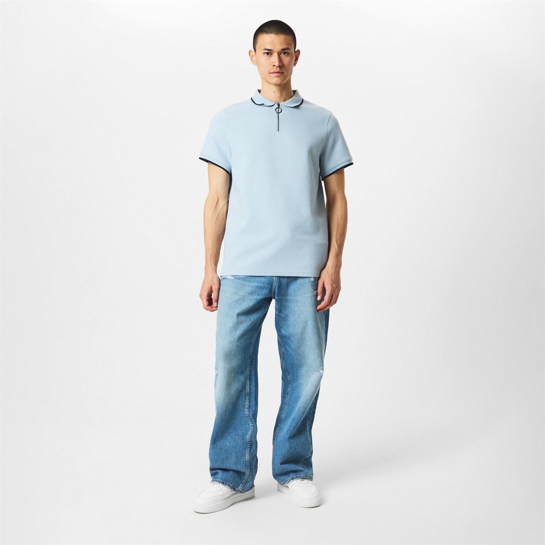 Firetrap Waffle Short Sleeve Polo Shirt