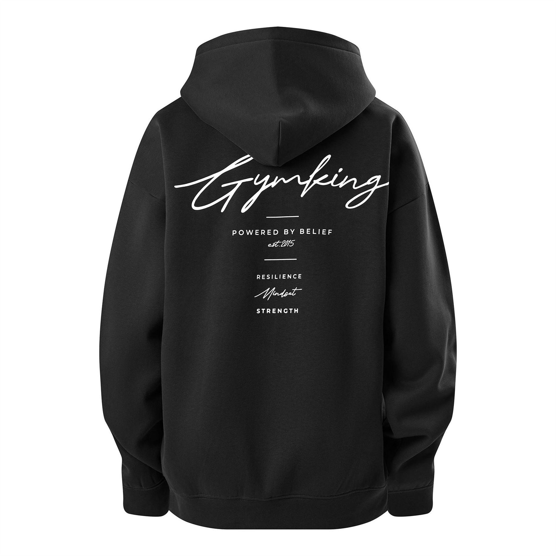 Gym King Text Graphic Hooded Neck Long Sleeve Oversized Sweatshirt