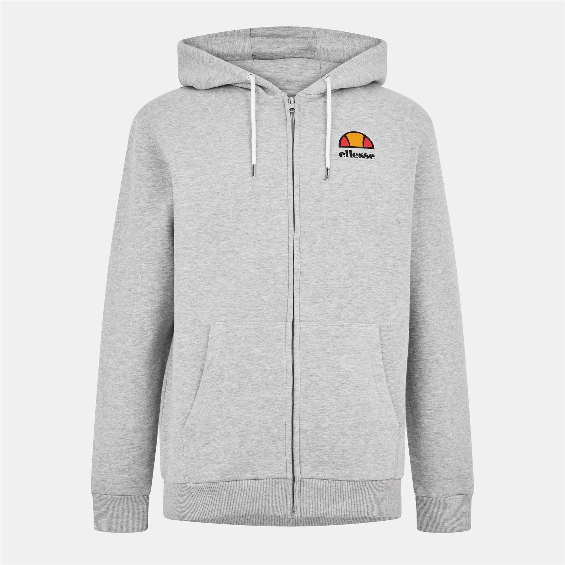 Ellesse Solid Patterned Hooded Ribbed Cuff Sweat Jacket