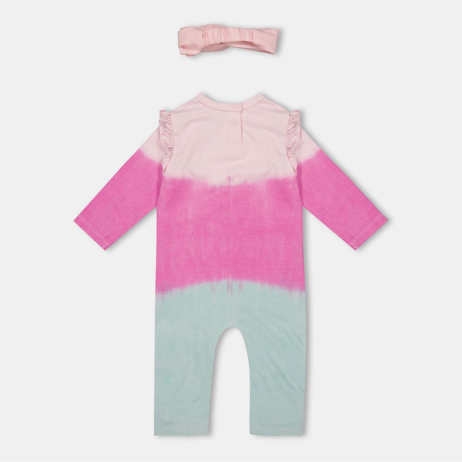 Reebok Crew Neck Tie Dye Long Sleeve Romper with Headband