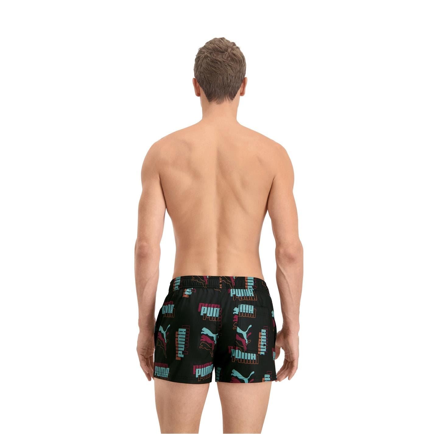 Puma All Over Logo Print Swim Shorts