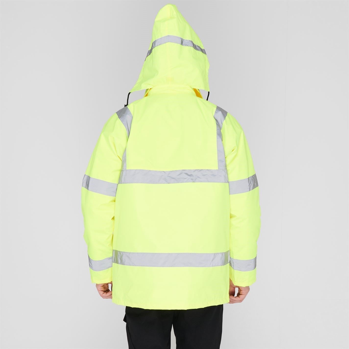 Dunlop Waterproof Wind Resistant Reflective Long Sleeve Hi Vis Jacket