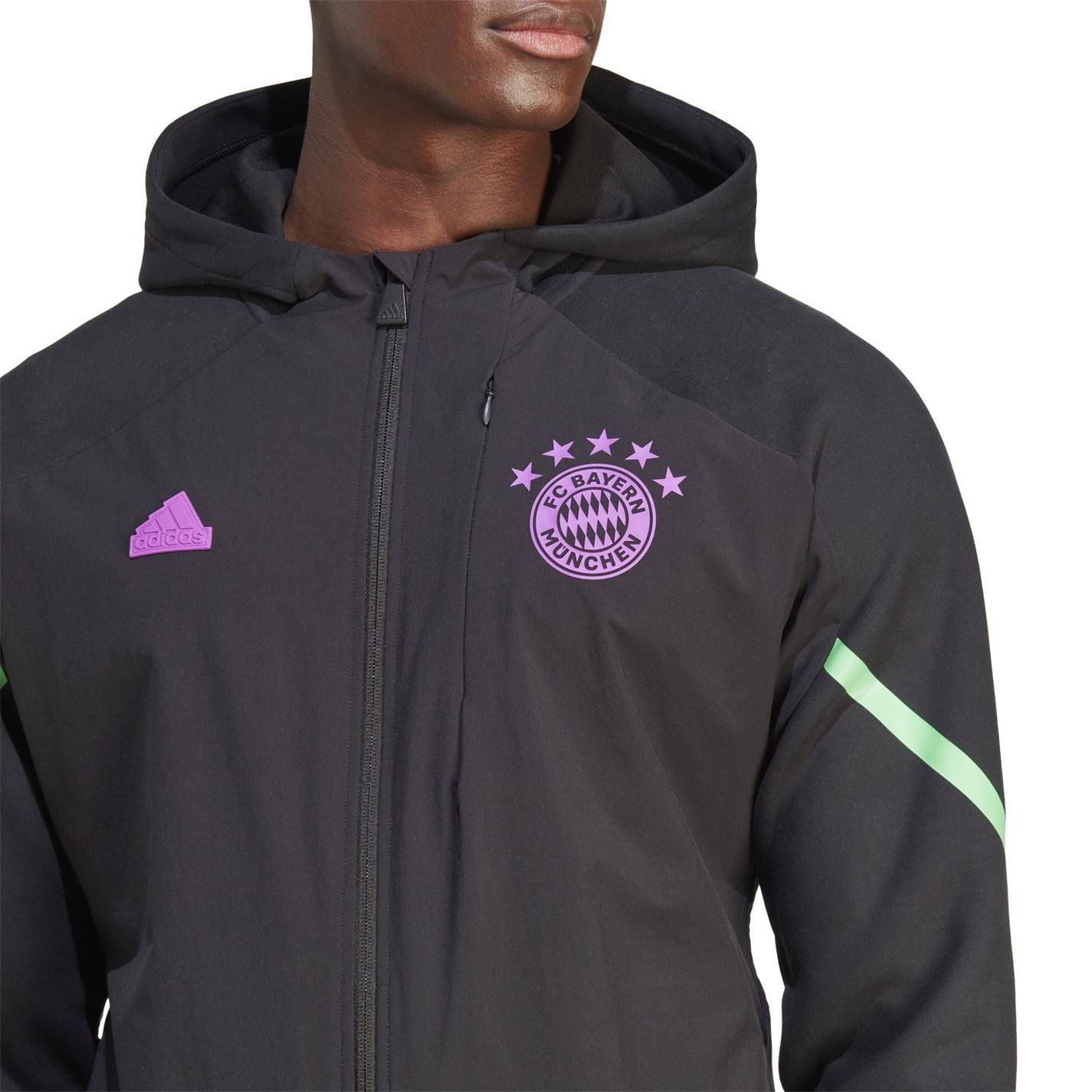 adidas Mens Bayern Munich Designed For Gameday Full Zip 2024 2025 Hoodie