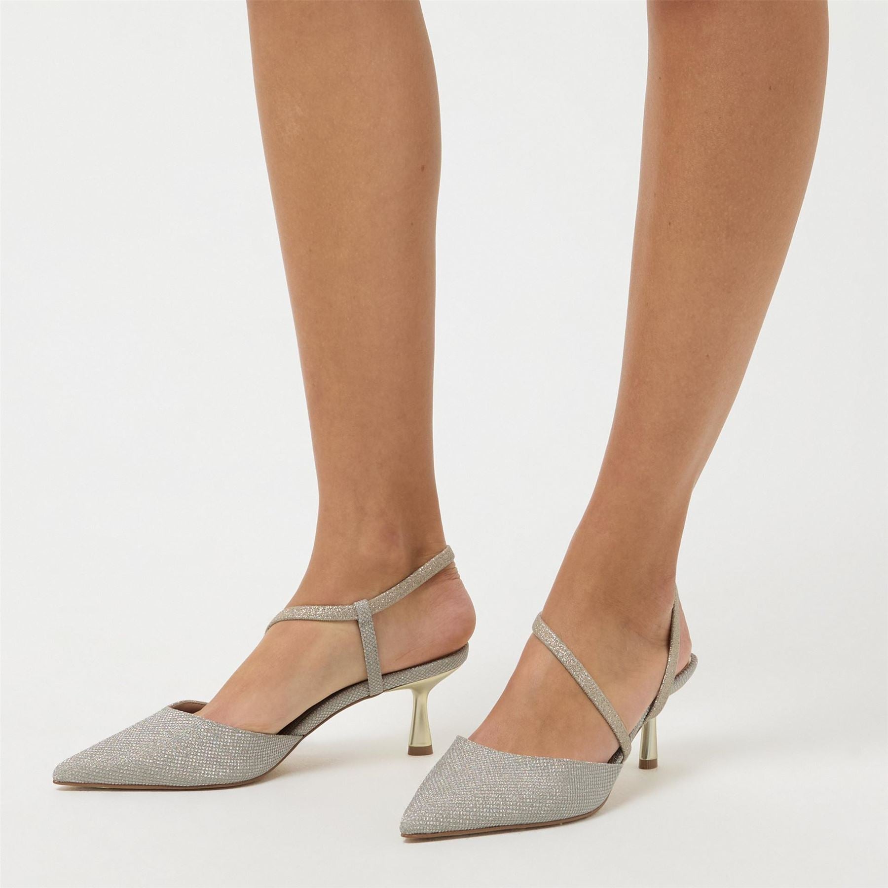 Dune London Textured Leather High Heel Court Shoes