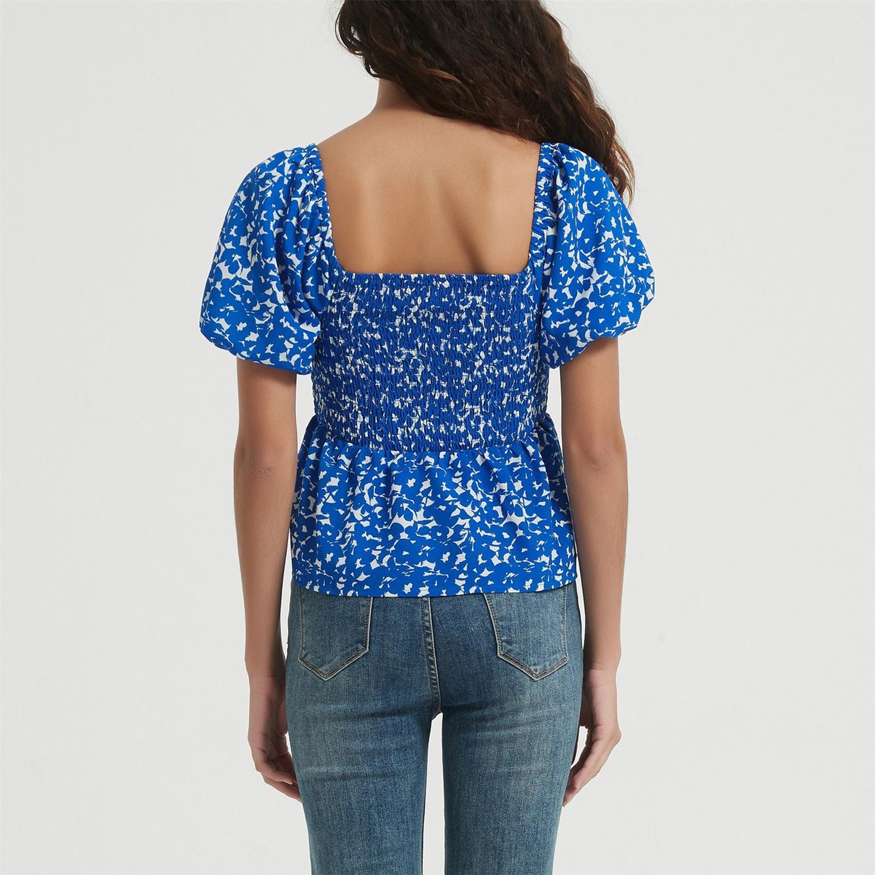 Be You Square Neck Regular Fit Short Sleeve Blouse