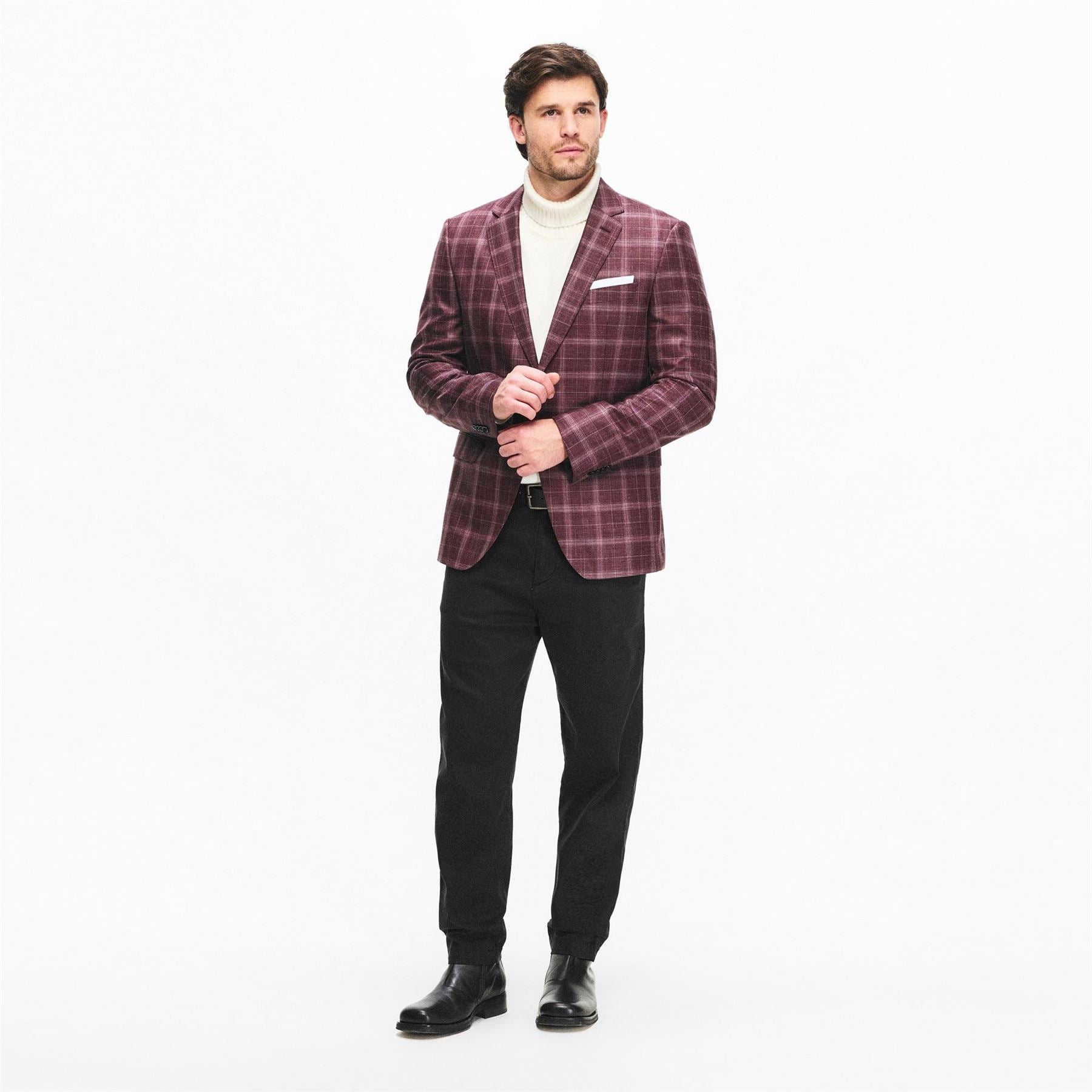 Boss Solid Patterned Straight Fit Chinos