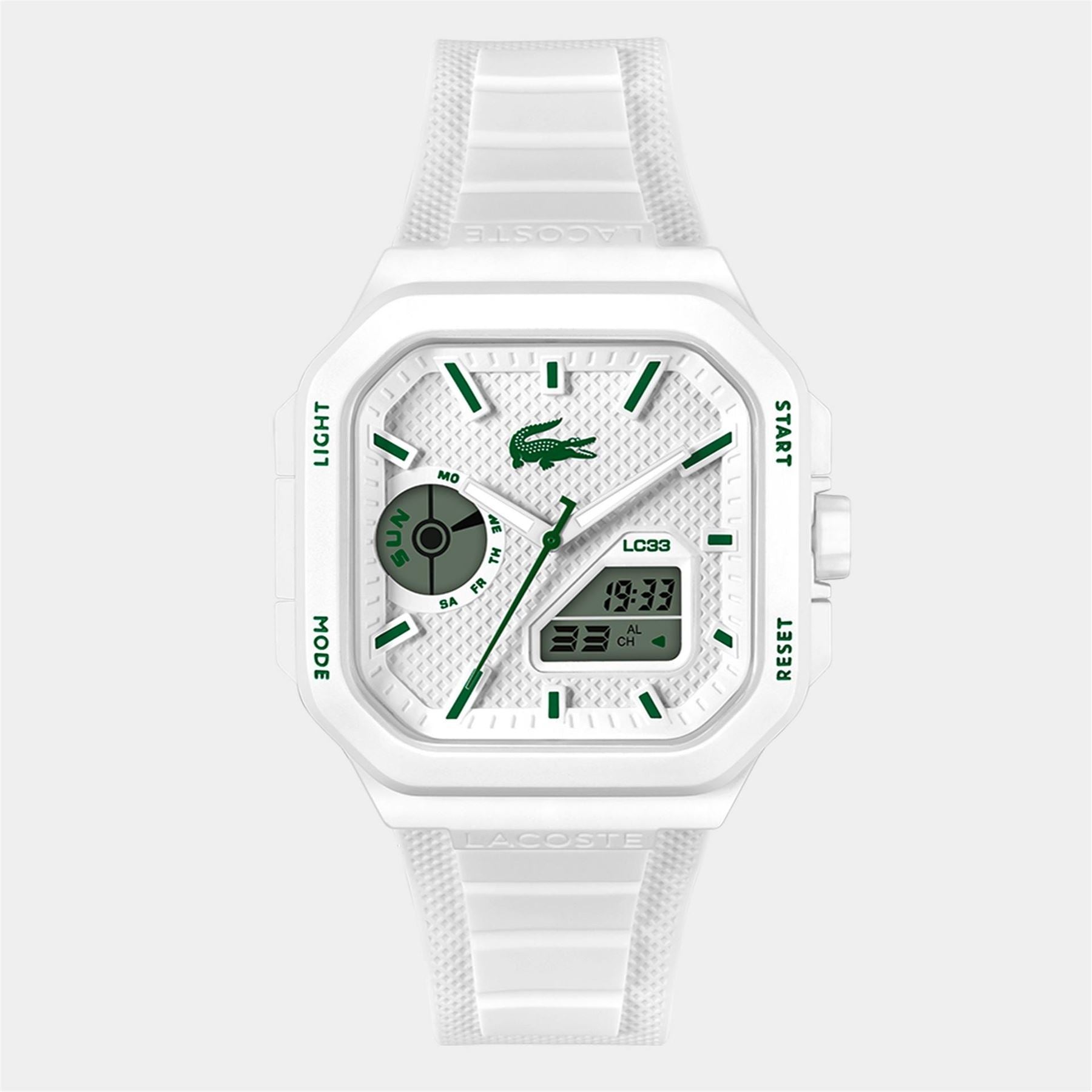 Lacoste Mens Lc33 Silicone Analog Digital Watch