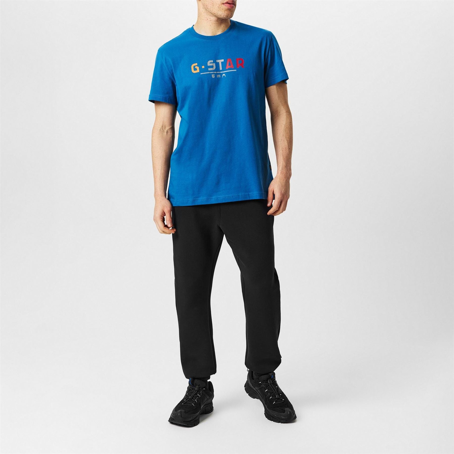 G Star Lettering Crew Neck Regular Fit T-Shirt