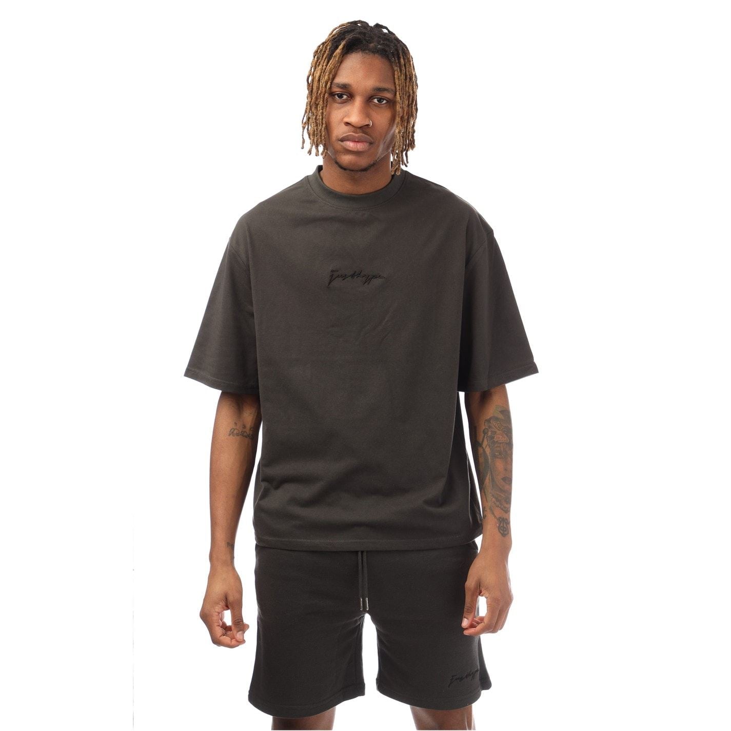 Hype Oversize Fit Signature Print T-Shirt