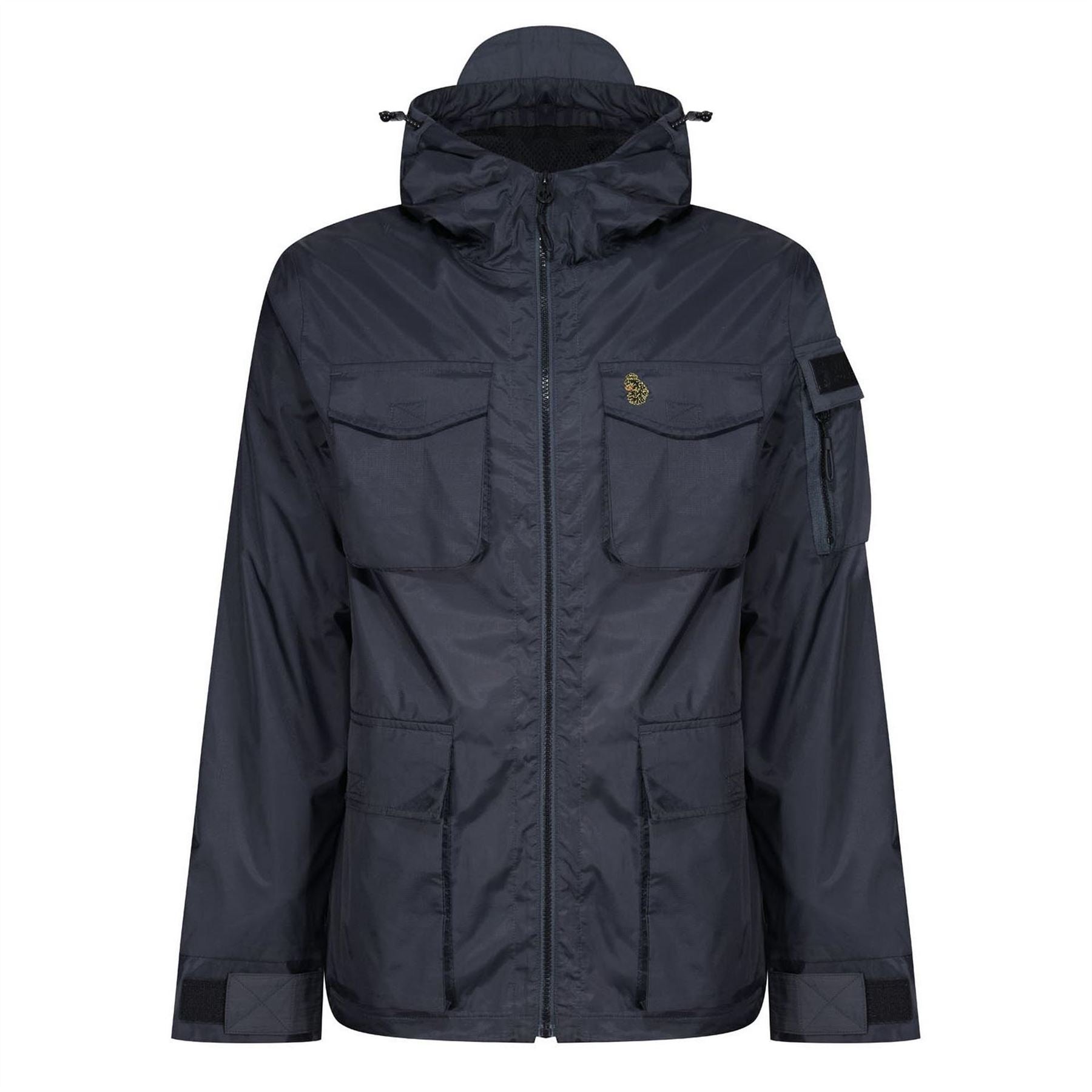 Luke Curation Hooded Snap Button Solid Patterned Softshell Jacket