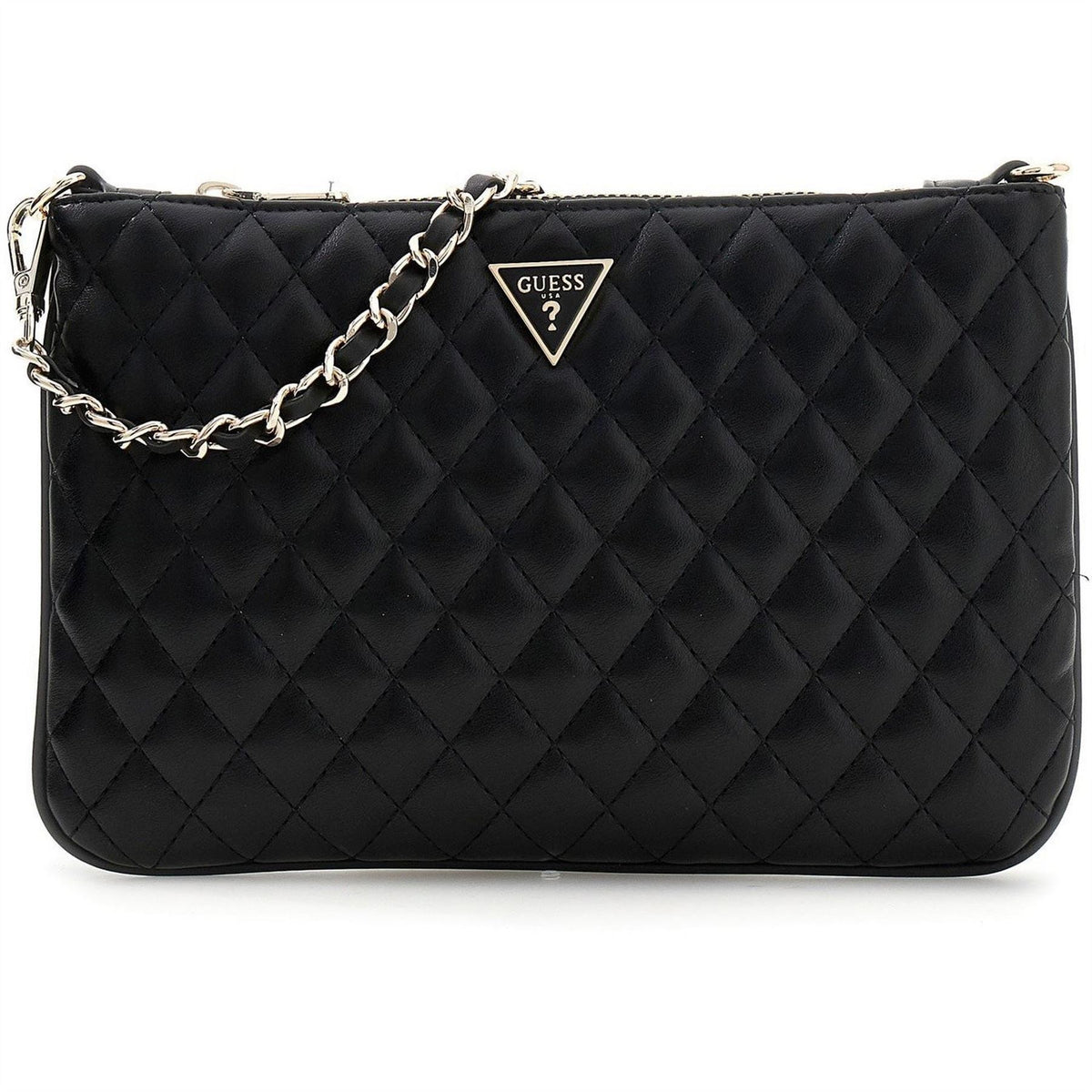 Guess Quilt Wallet on Chain with Gold Tone Hardware