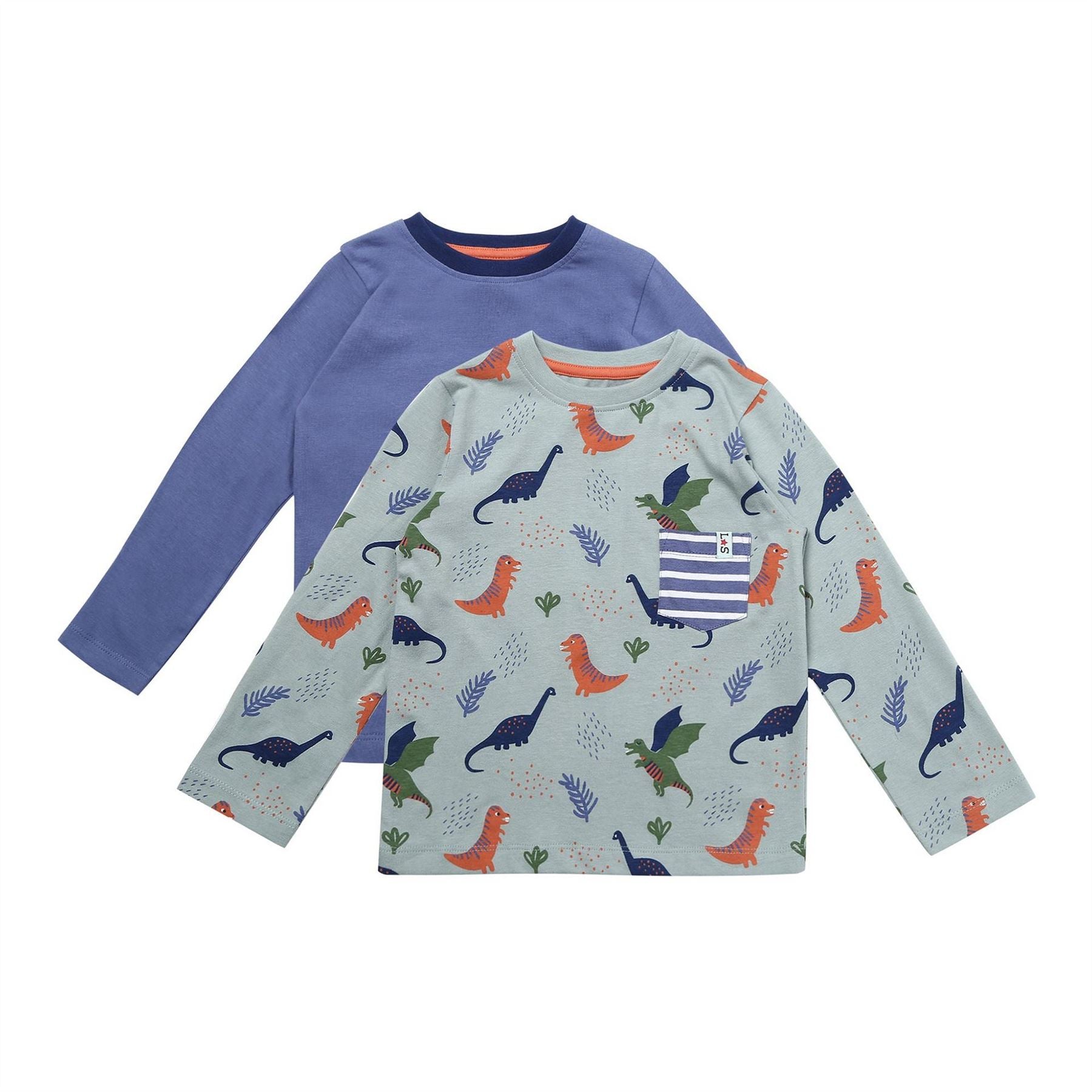 Lilly and Sid Dino Pocket Regular Fit Long Sleeve T-Shirt