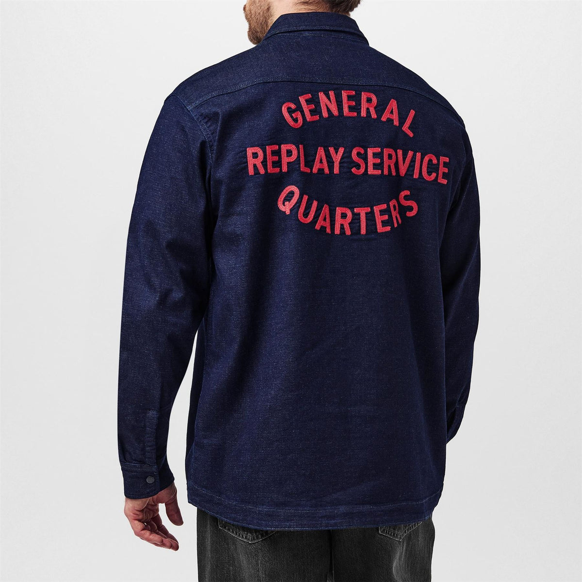 Replay Embroidered Lettering Overshirt