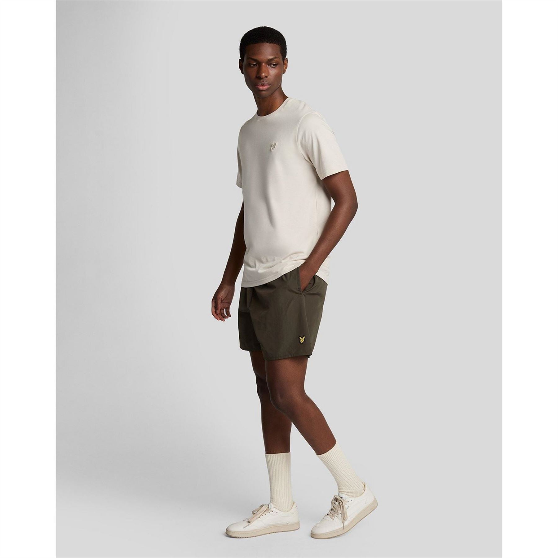 Lyle and Scott Plain Swimming Logo Print Shorts