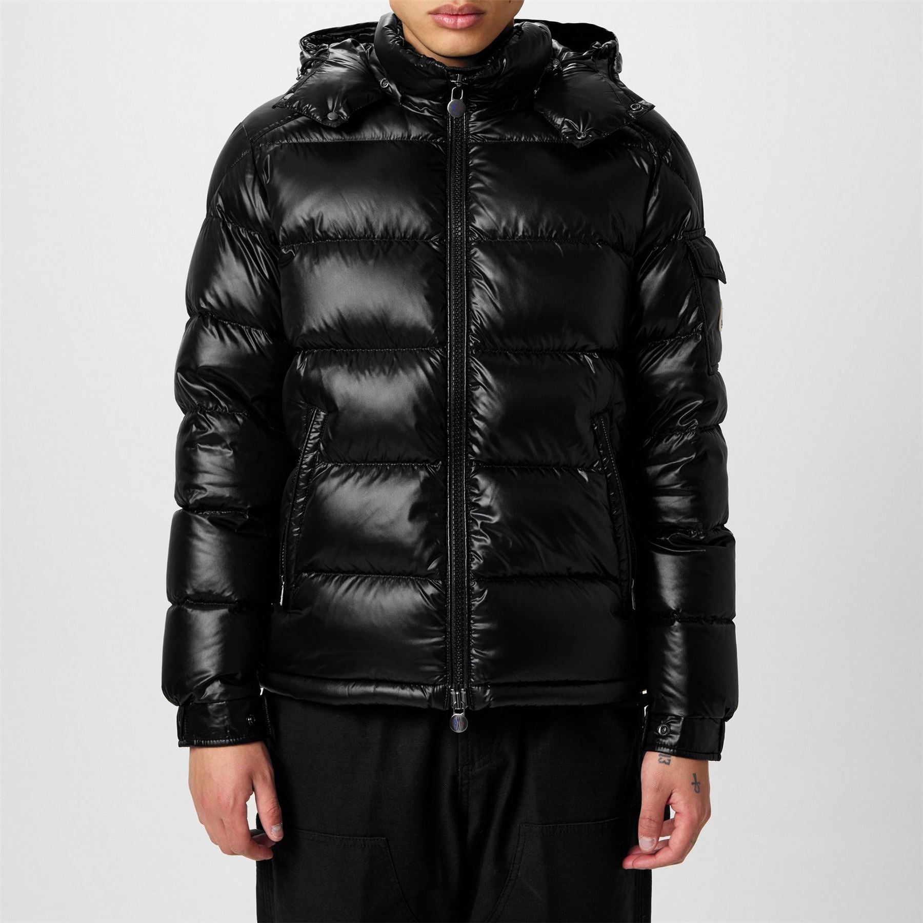 Moncler Maya Waterproof Down Detachable Hood Short Puffer Jacket