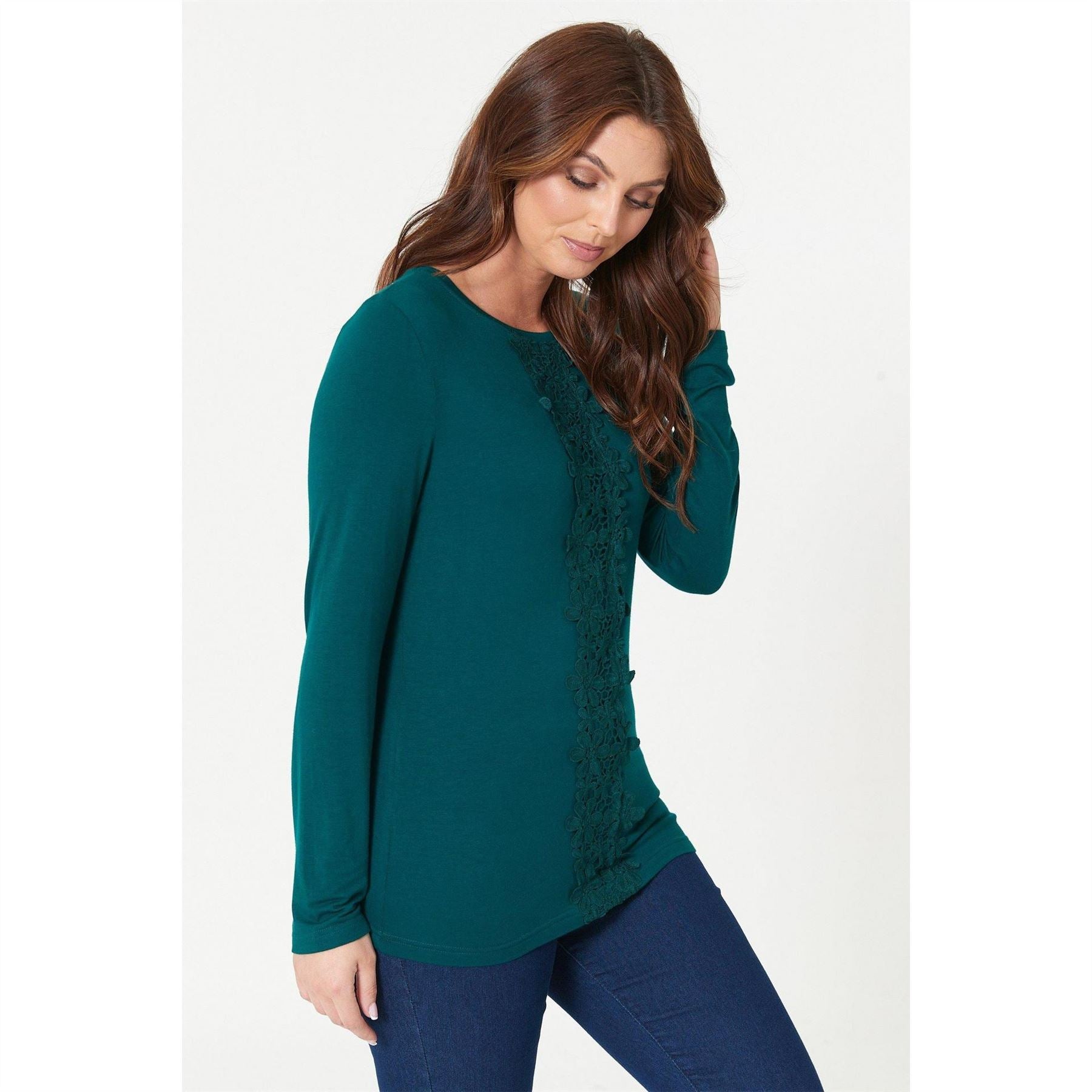 Be You Crochet Trim Long Sleeve T-Shirt