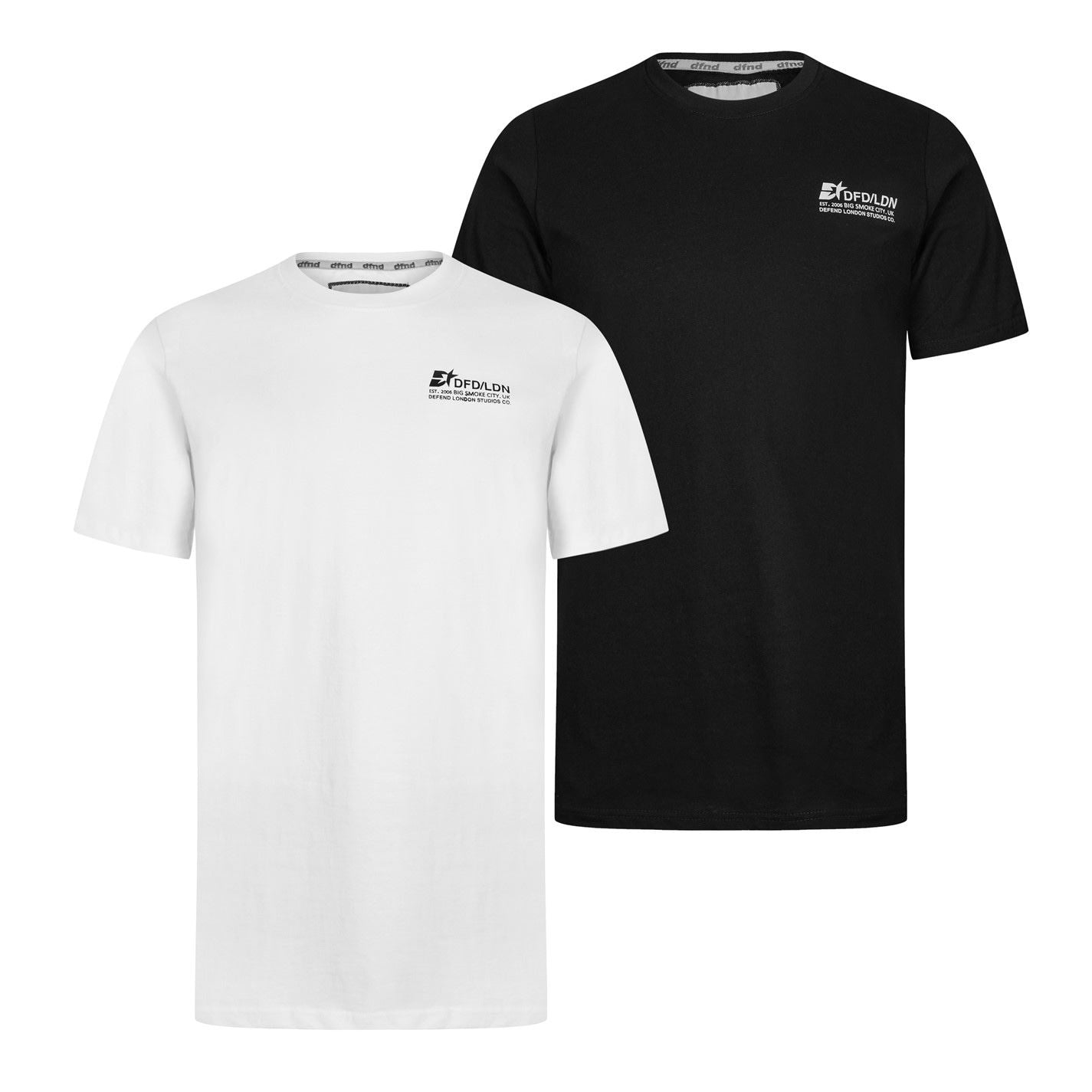 DFND London 2 Pack Regular Fit Crew Neck T-Shirt